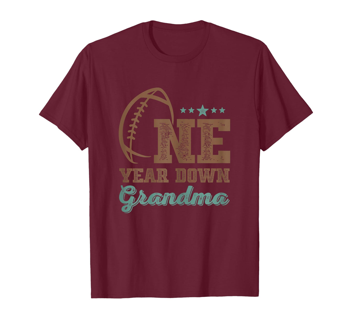 Grandma Of The Birthday Boy 1st Year Down Birthday Football T-Shirt