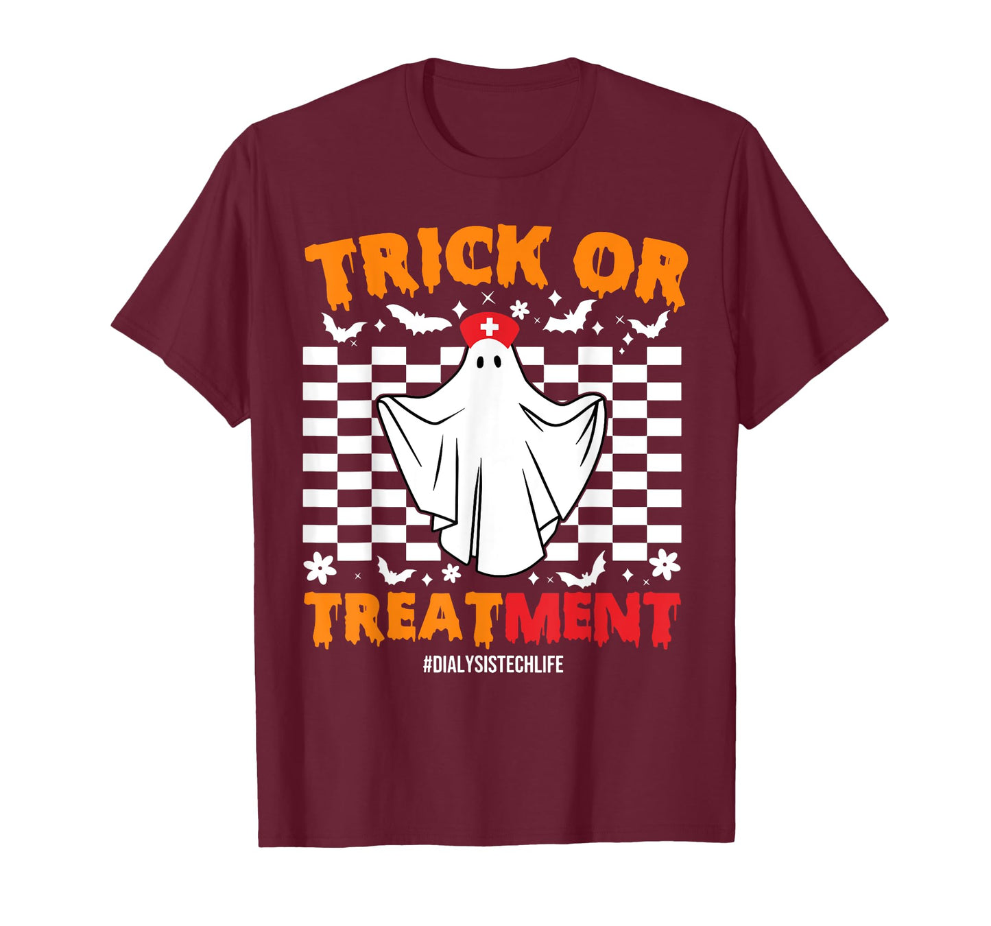 Trick Or Treatment Dialysis Technician Life Ghost Halloween T-Shirt