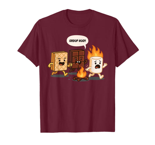 Group Hug Marshmallow Campfire Smores Camper Camping Lover T-Shirt