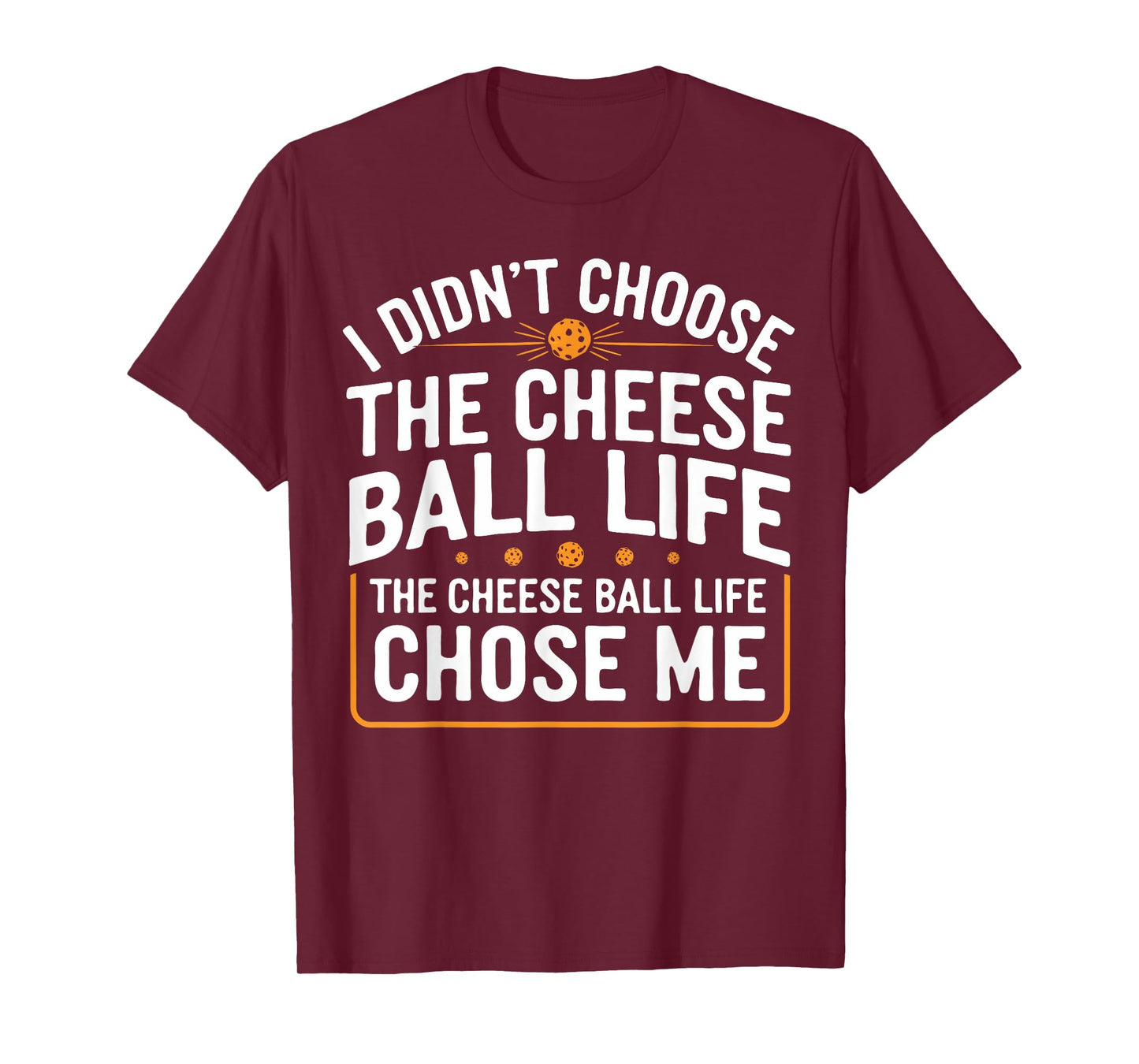 Cheese Balls Gifts & Tees Funny Cheese Ball Unisex-Adults T-Shirt Black Small Short Sleeve Classic Fit Polyester 100% Casual Modern Crew Neck Letter Print Fun Novelty-T-Shirts