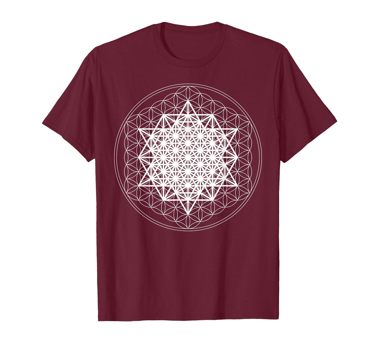 64 Tetrahedron White Sacred Geometry Flower of Life Divine T-Shirt