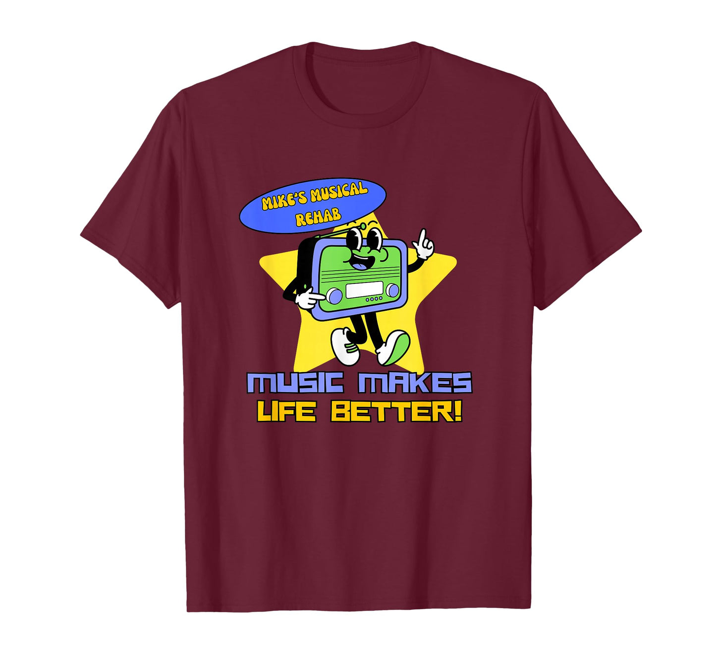 Music Makes Life Better Retro T-Shirt