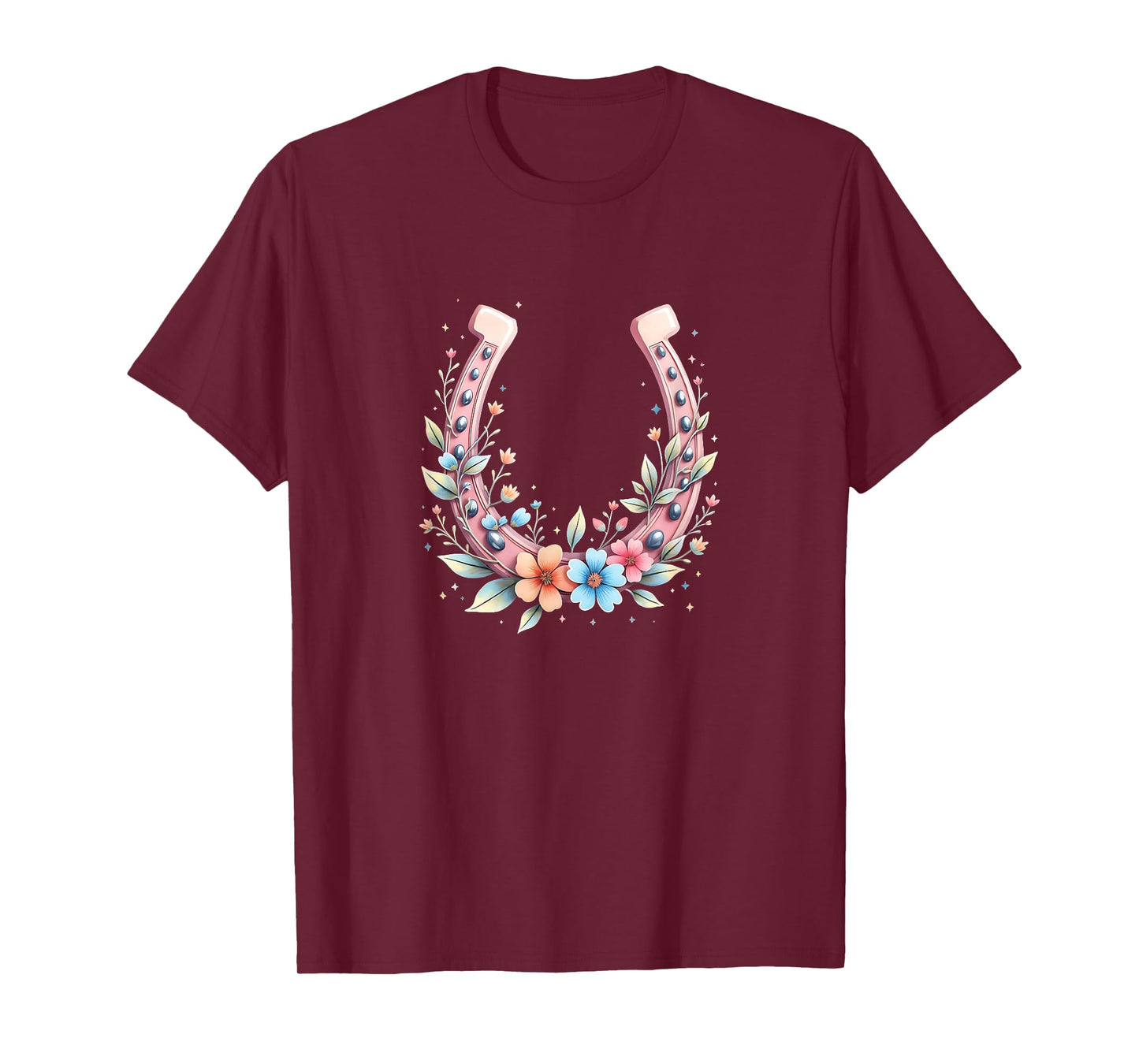 Horseshoe with Flowers, Horse Girl T-Shirt