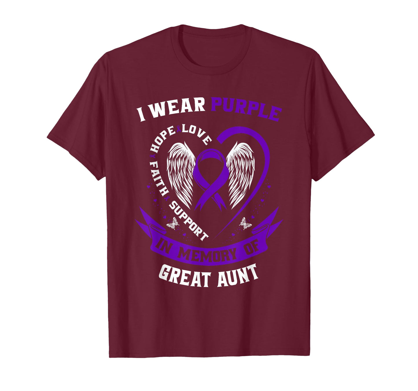Alzheimers Awareness Products Purple Ribbon Great Aunt Gifts T-Shirt