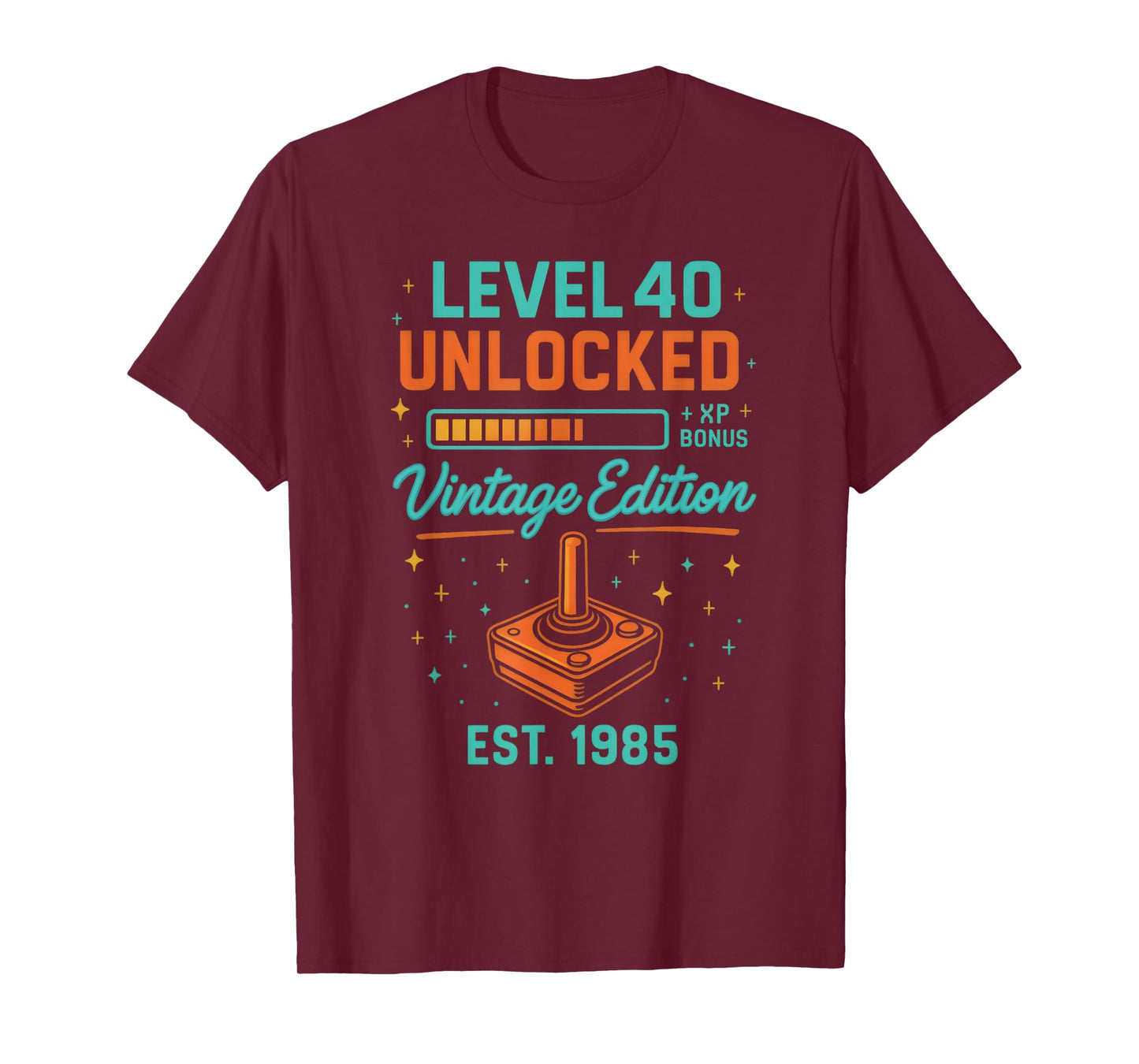 Level 40 Unlocked Vintage Edition Funny 40th Birthday Gift T-Shirt