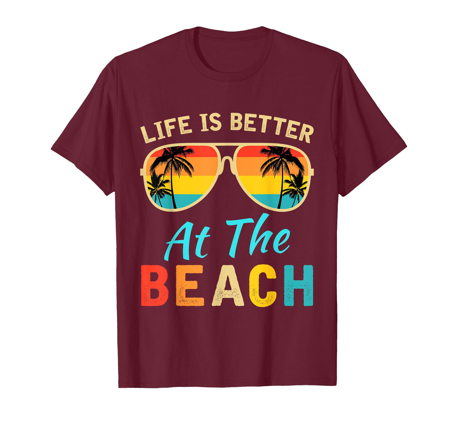 Life Is Better at The Beach Retro Palm Trees Summer T-Shirt