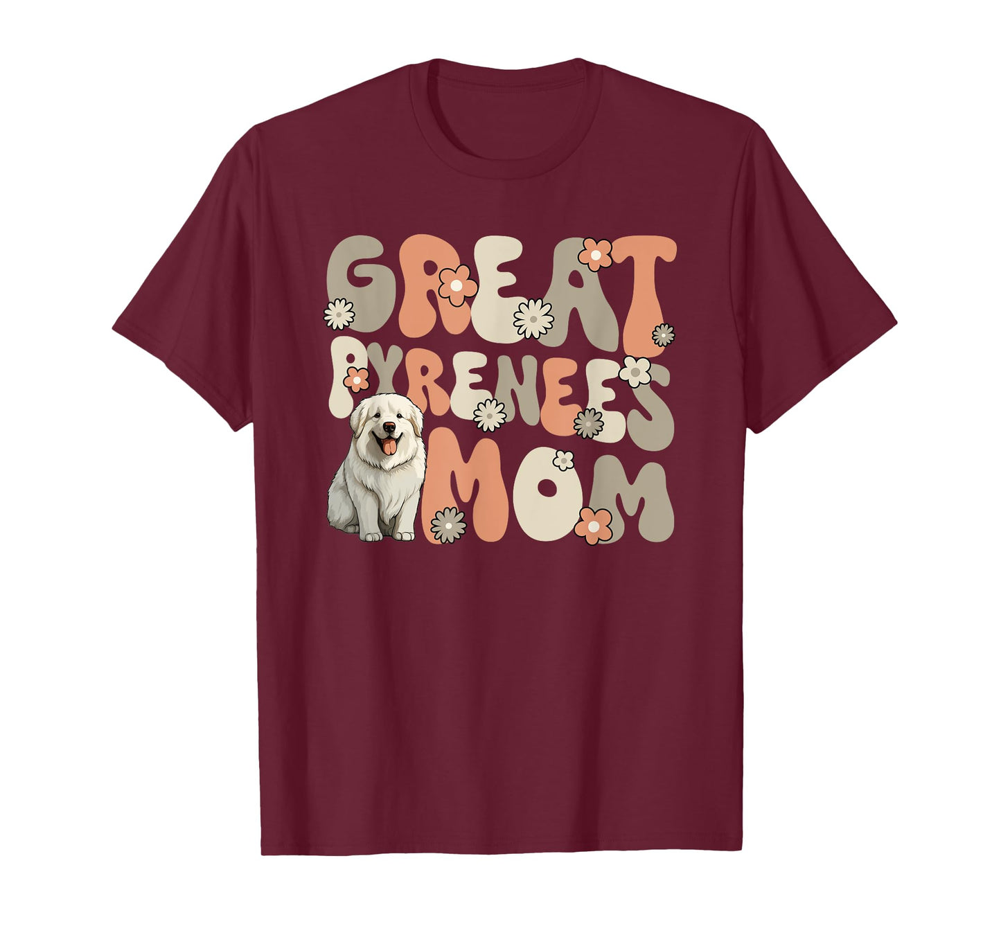 Great Pyrenees Dog Groovy World's Best Great Pyrenees Mom T-Shirt for Men Women Girls Kids