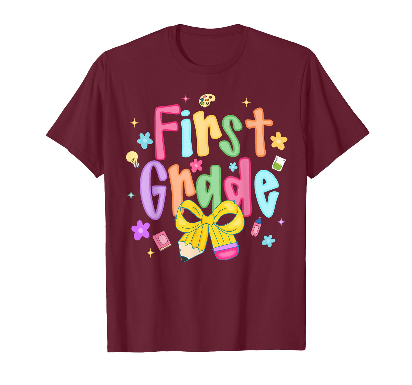 First Grade 1st Back to School Preschool Teacher Girl Kids T-Shirt