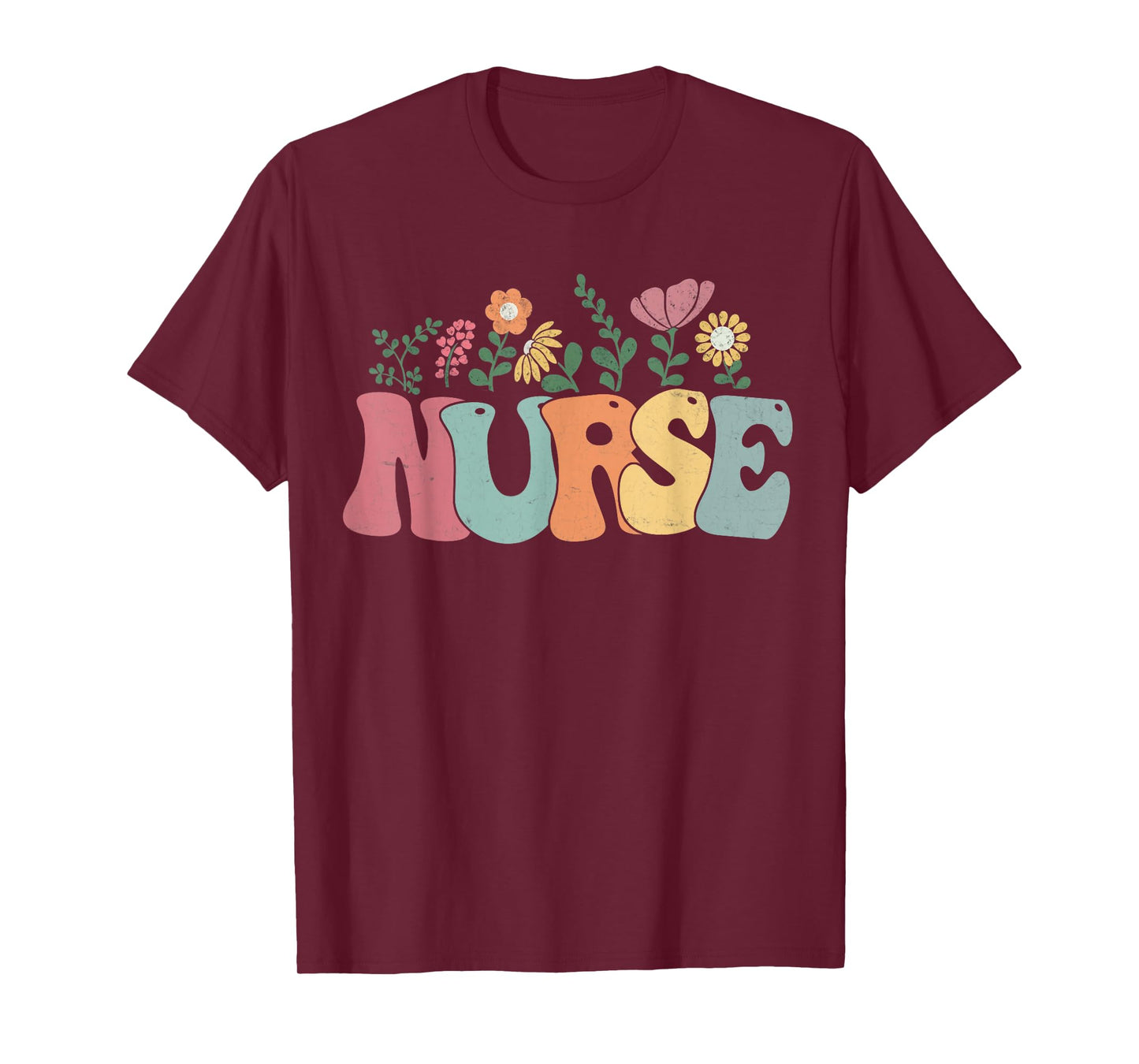 Women Vintage Nurse Flower Retro Nursing Nurse Life T-Shirt