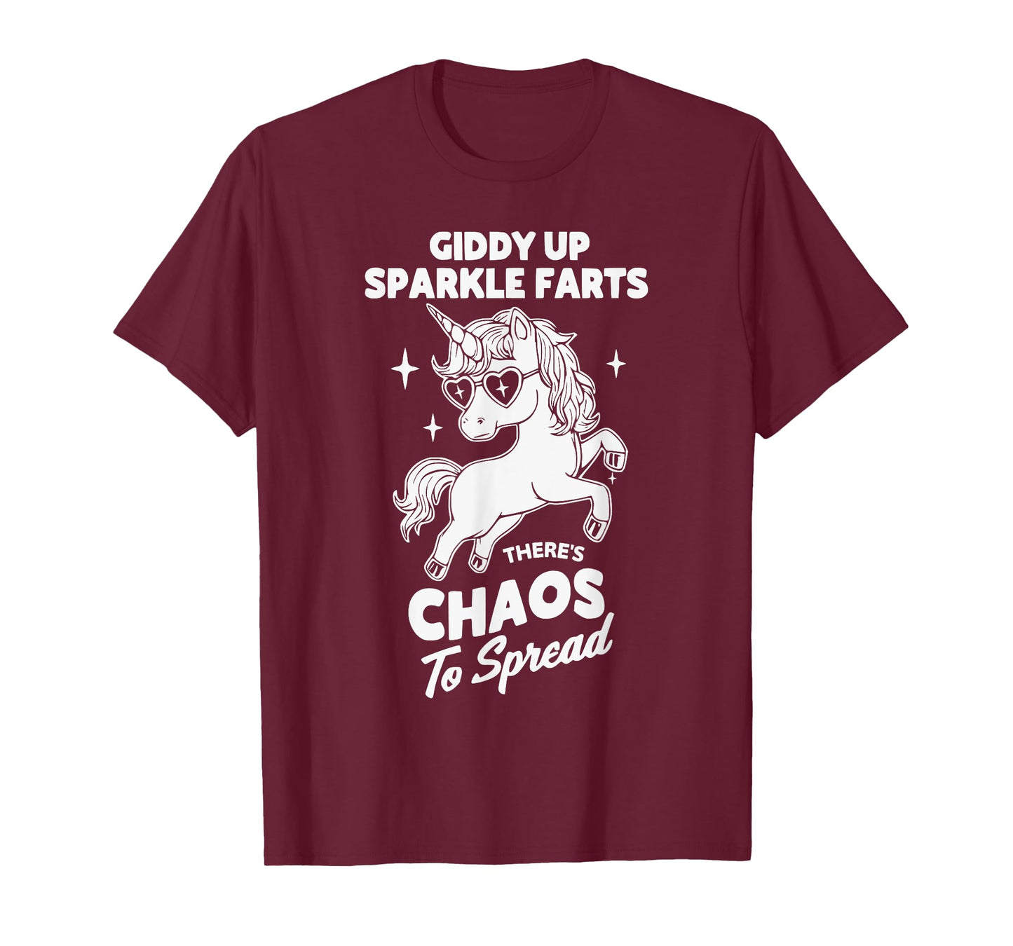 Funny Unicorn Giddy Up Sparkle Farts Chaos Design T-Shirt
