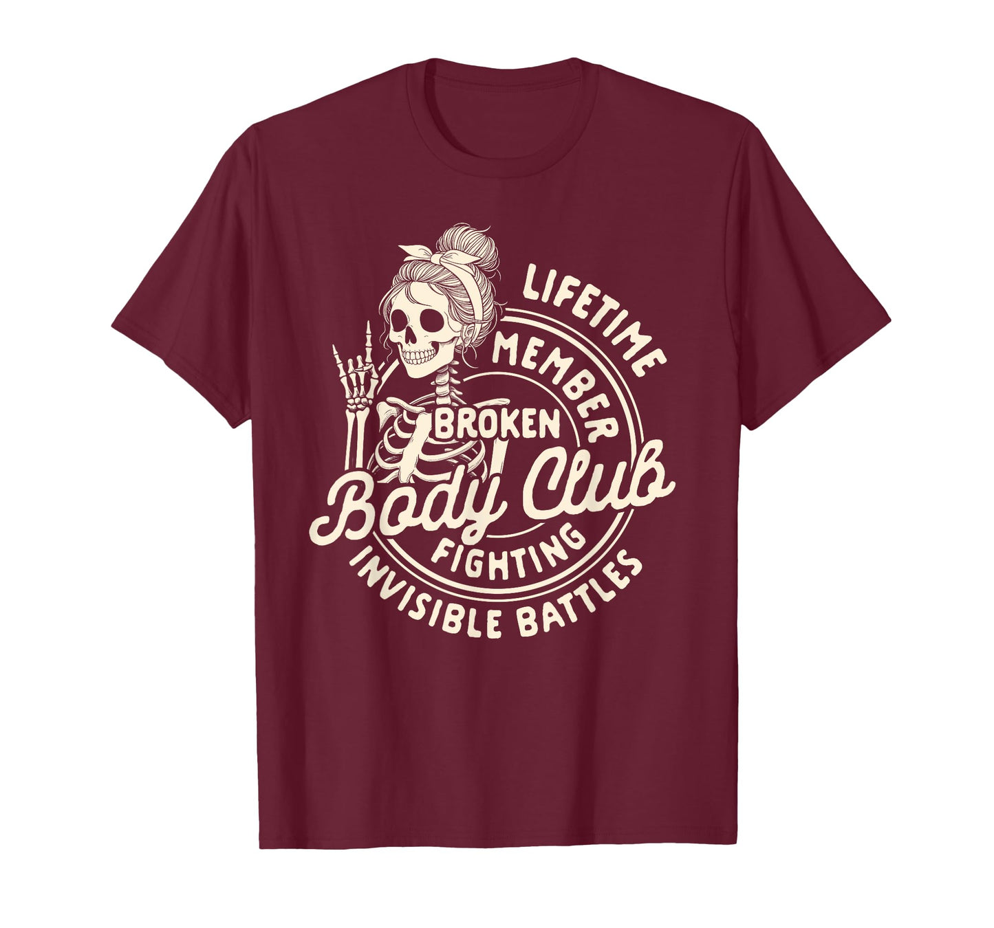Chronic Illness Spoonie Lifetime Member Broken Body Club T-Shirt
