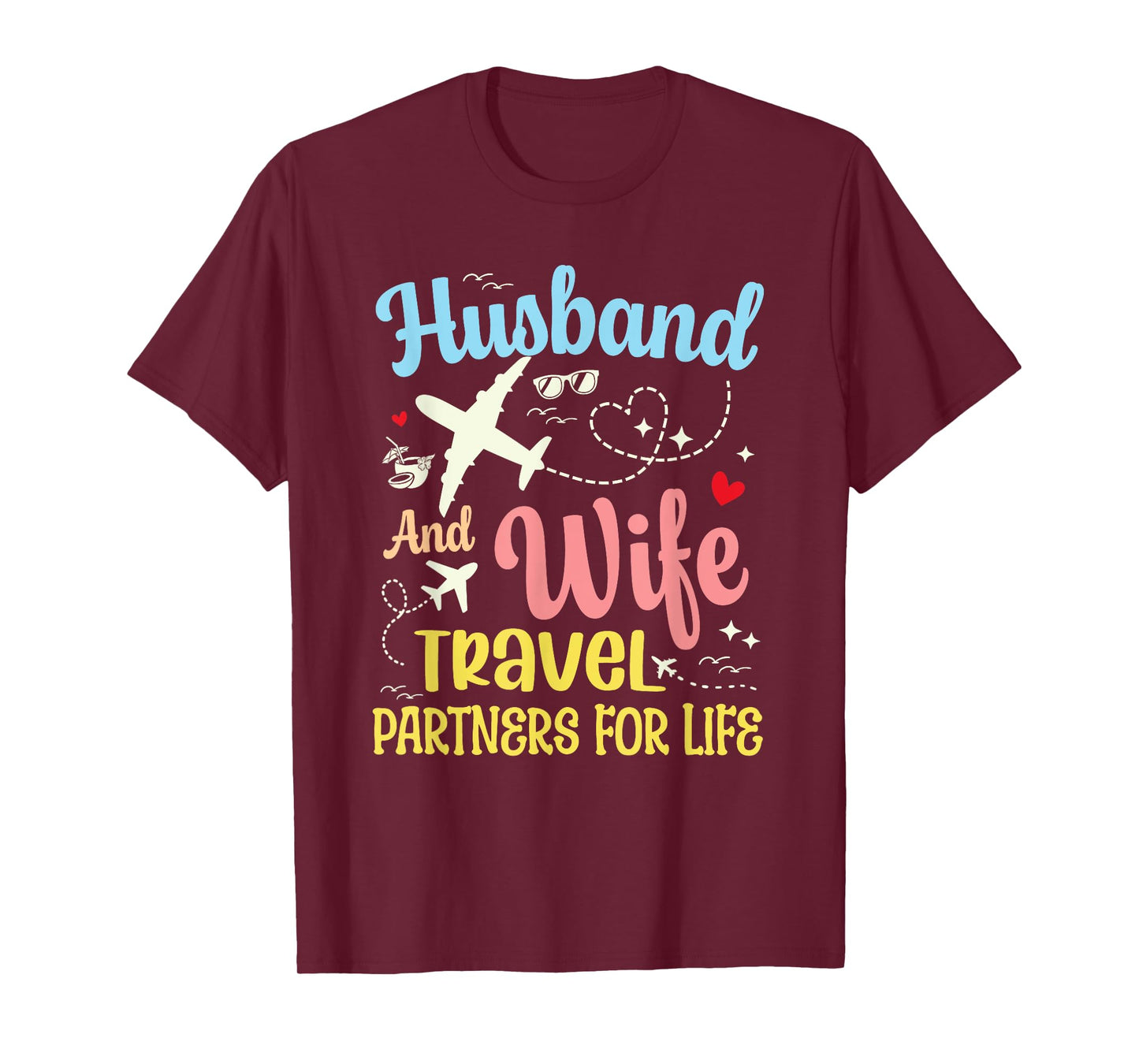 Funny Couple Husband And Wife Travel Partners For Life T-Shirt