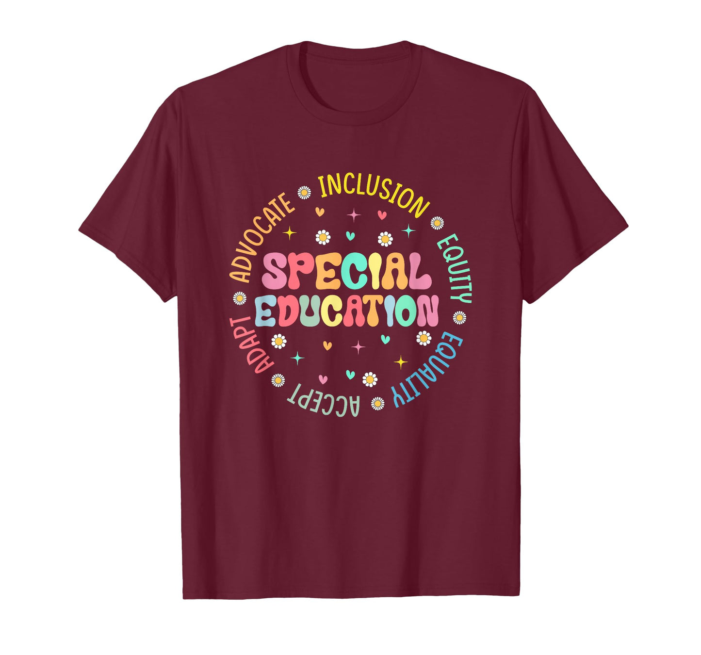 Groovy Wildflower Special Education Teacher Back To School T-Shirt