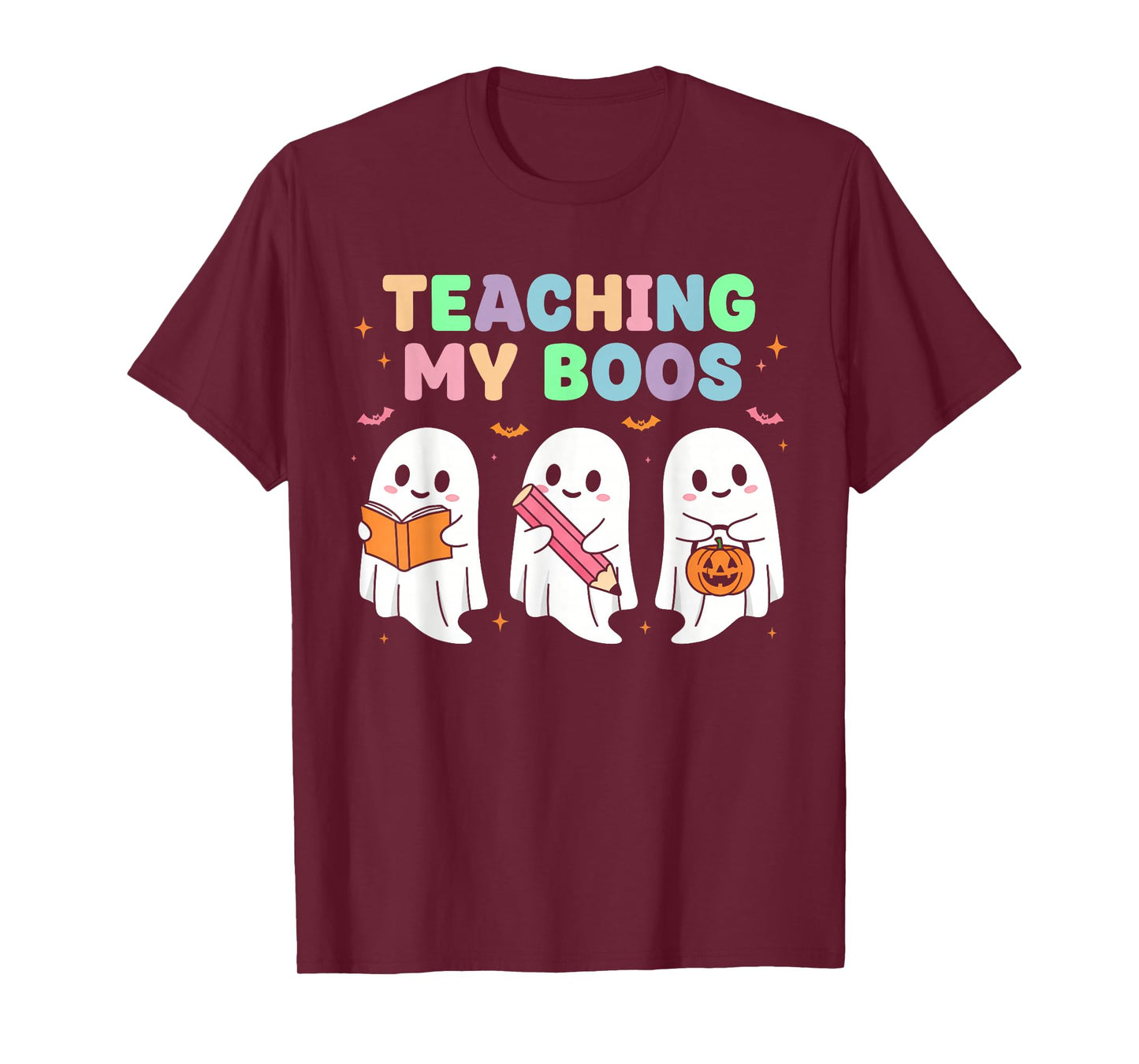 Teaching My Boos Spooky Teacher Women Cute Ghost T-Shirt