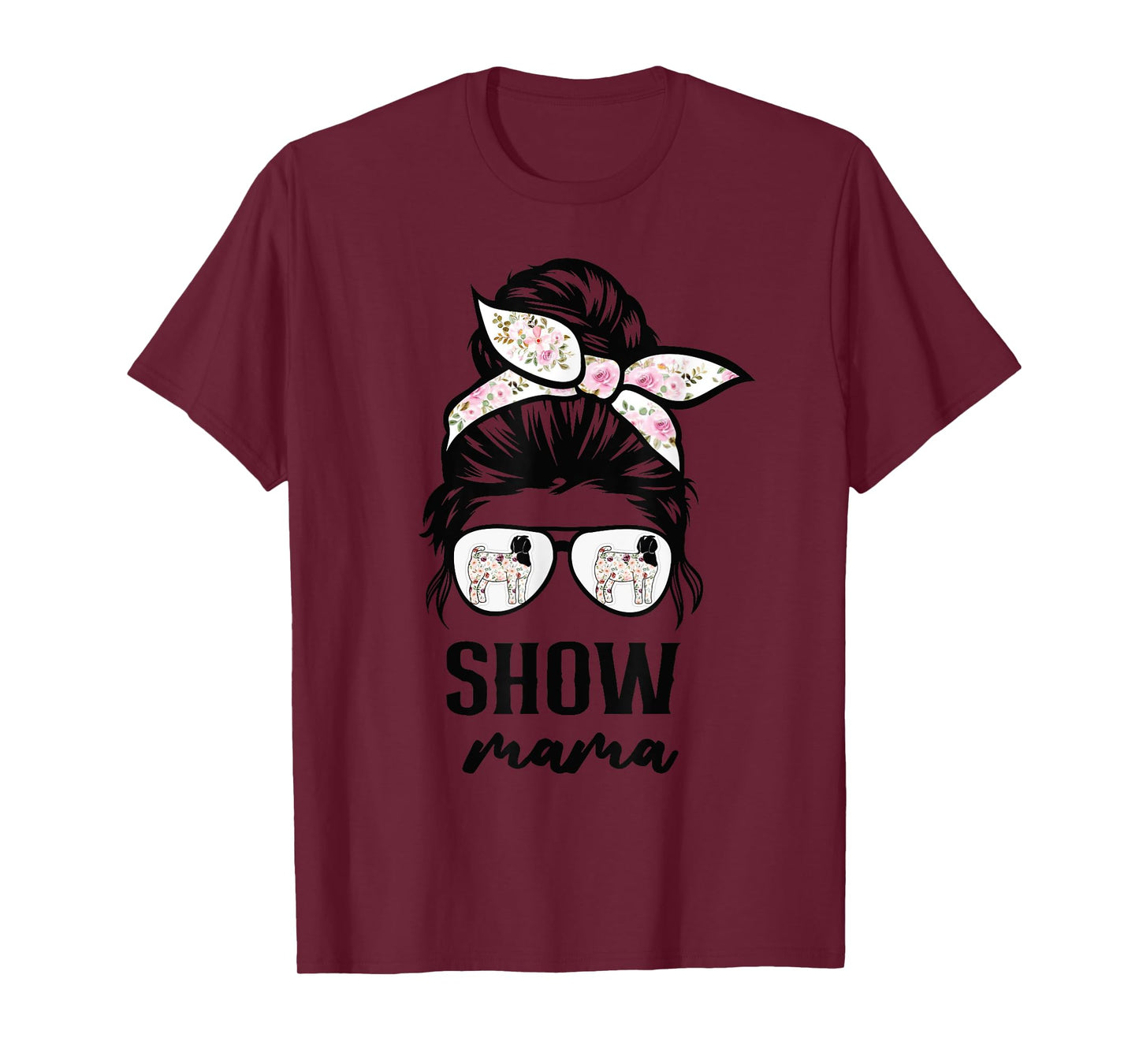 goat show mom goat Boer show mama flower T-Shirt