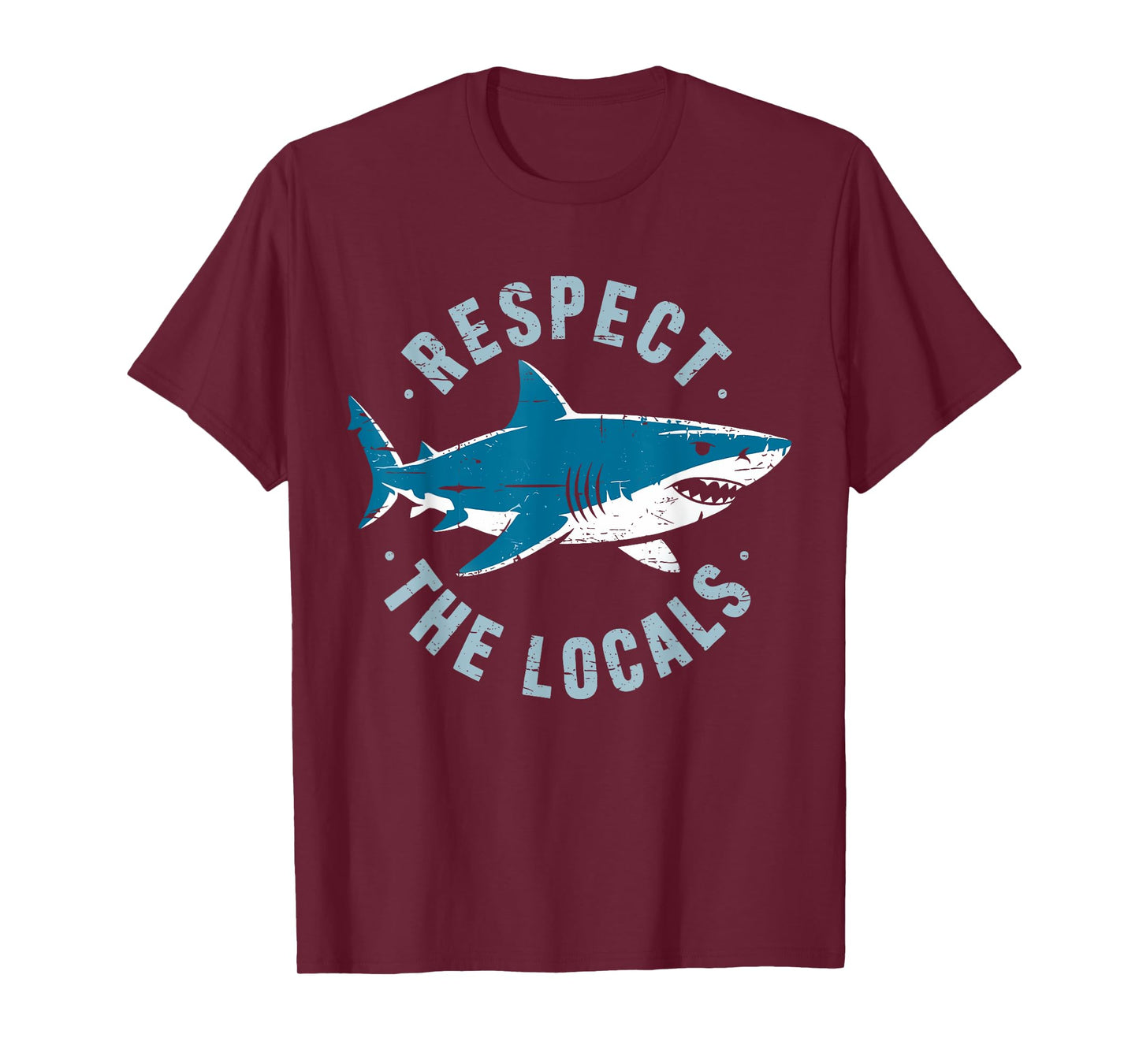 Retro Respect The Locals Shark Lover Ocean Wildlife Summer T-Shirt