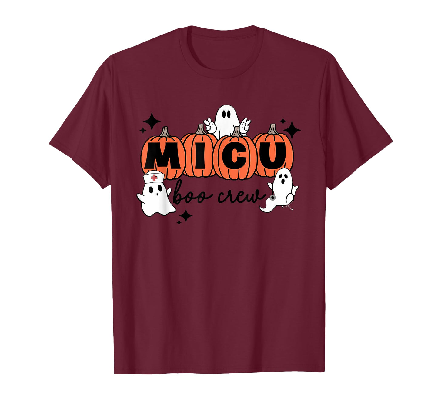 Womens MICU nurse shirt MICU boo crew MICU RN Halloween T-Shirt