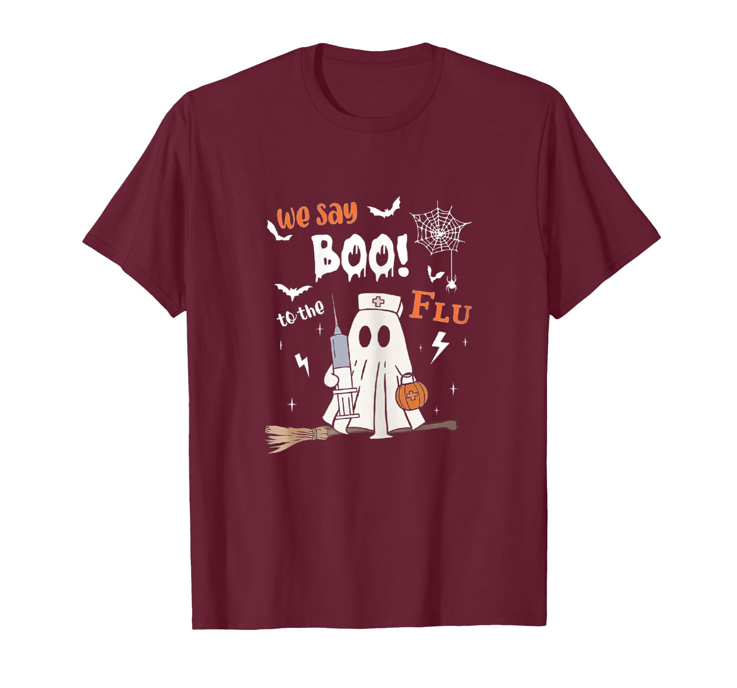 We Say Boo to The Flu Halloween Ghost Nurse T-Shirt