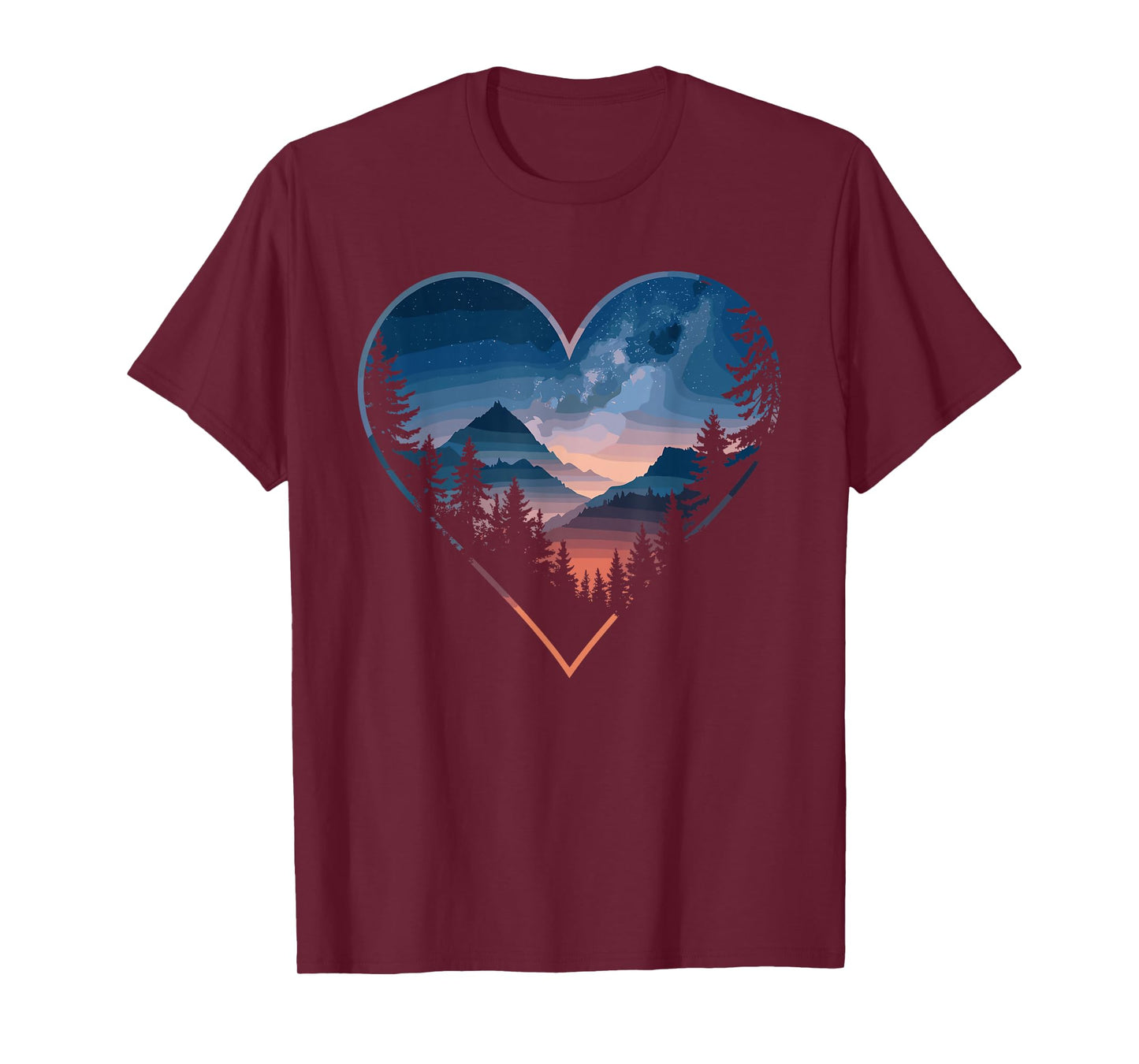 Mountain Heart Forest Nature Wildlife T-Shirt