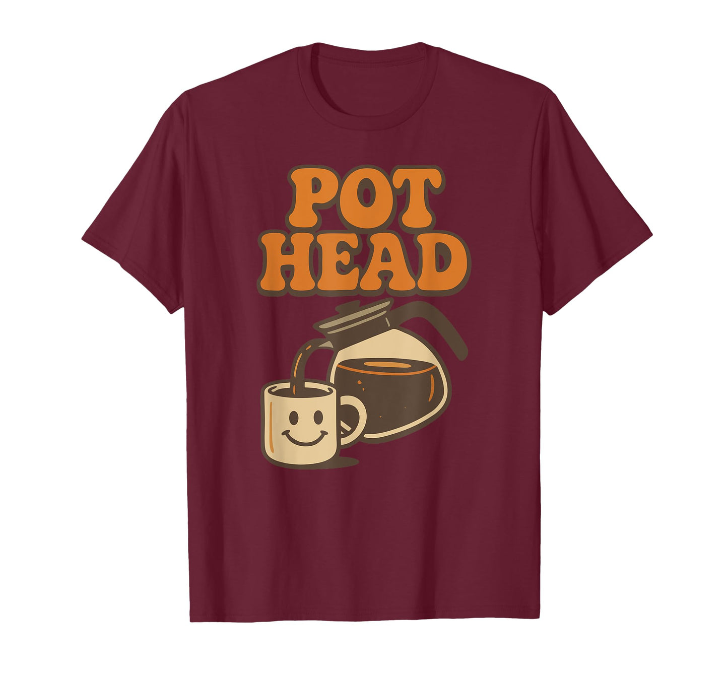 Funny Pot Head Retro Coffee Lover Caffeine Humor Java T-Shirt