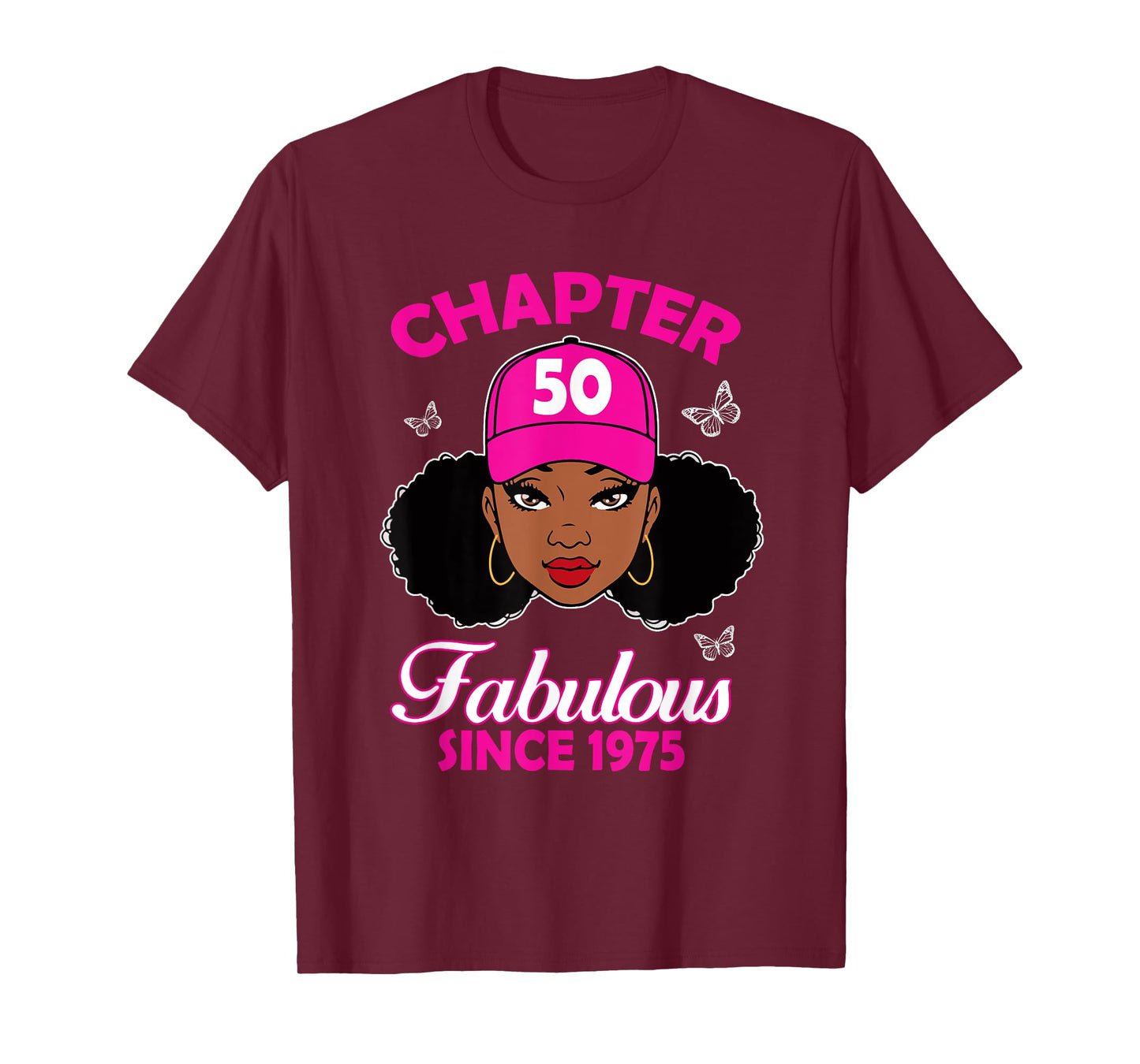 Chapter 50 Fabulous Since 1975 Black Women 50th Birthday T-Shirt