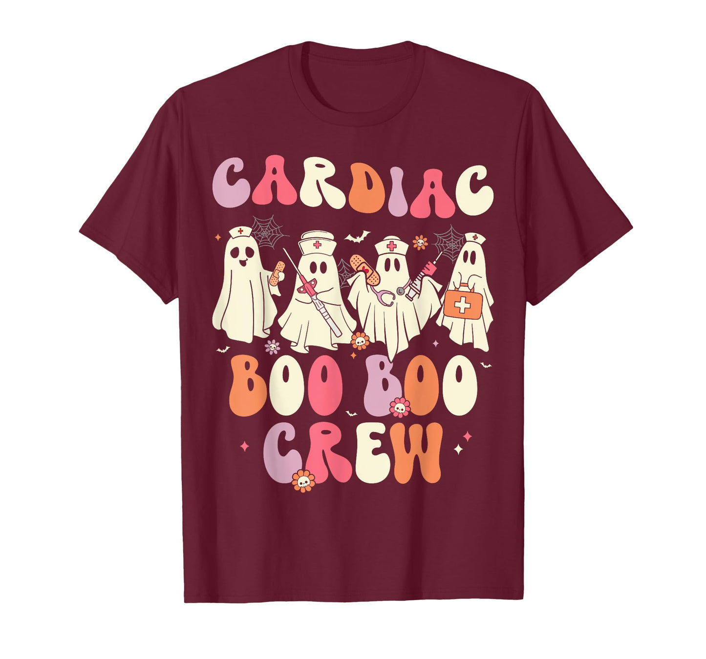Halloween Cardiac Boo Crew Nurse Ghost Cute Health Worker T-Shirt