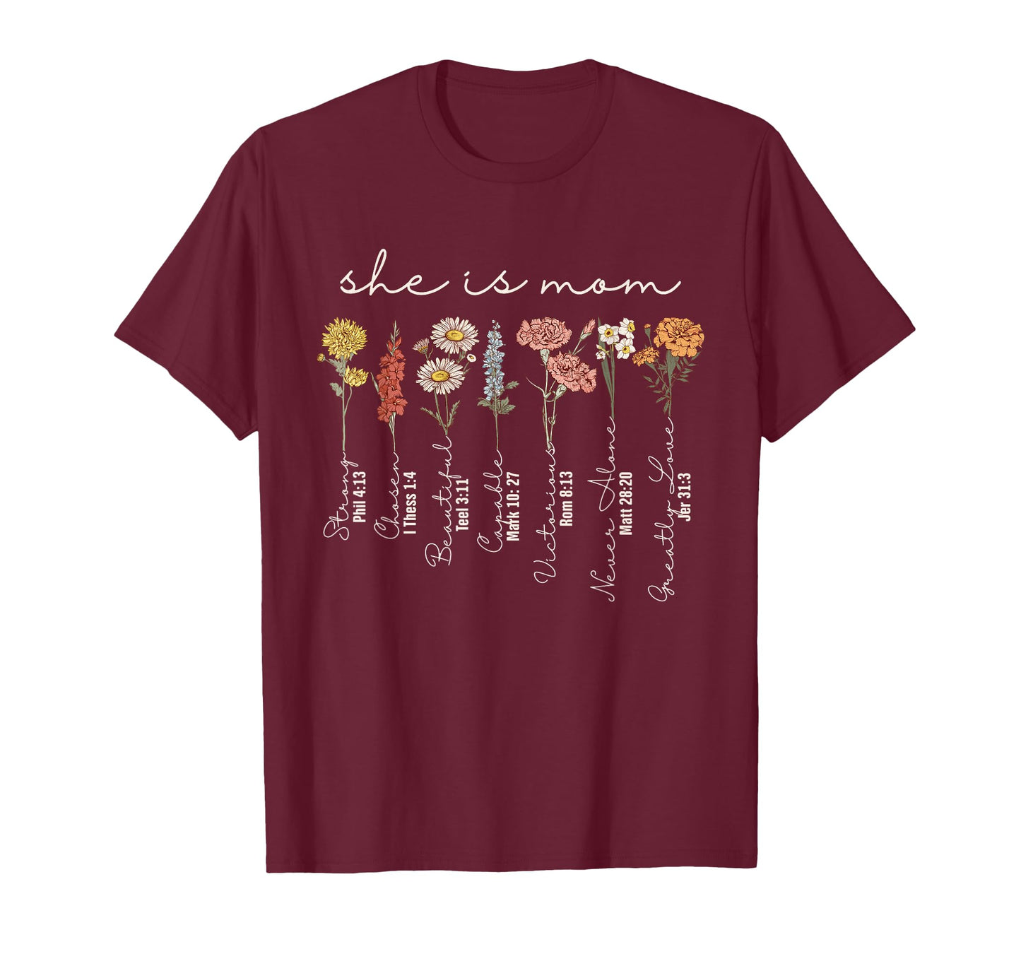 She Is Mom She Is Strong Mom Sublimation Christian Mom T-Shirt