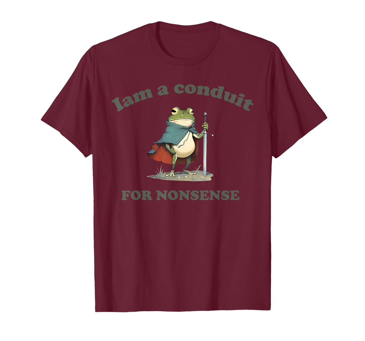 Funny Meme Silly Frog Conduit for Nonsense Humor Men Women T-Shirt