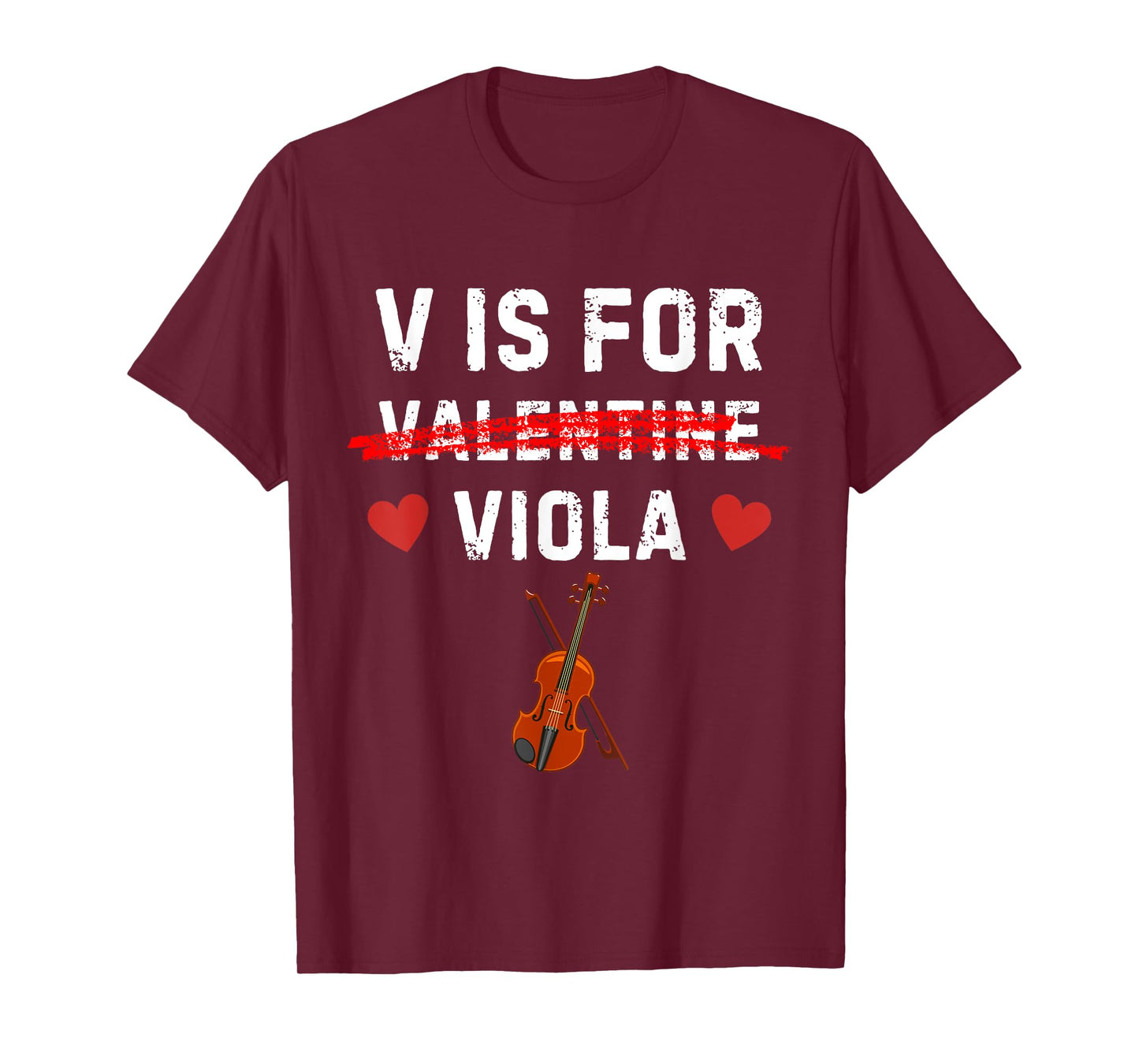 V Is For Viola Funny Violist Music Valentine T-Shirt
