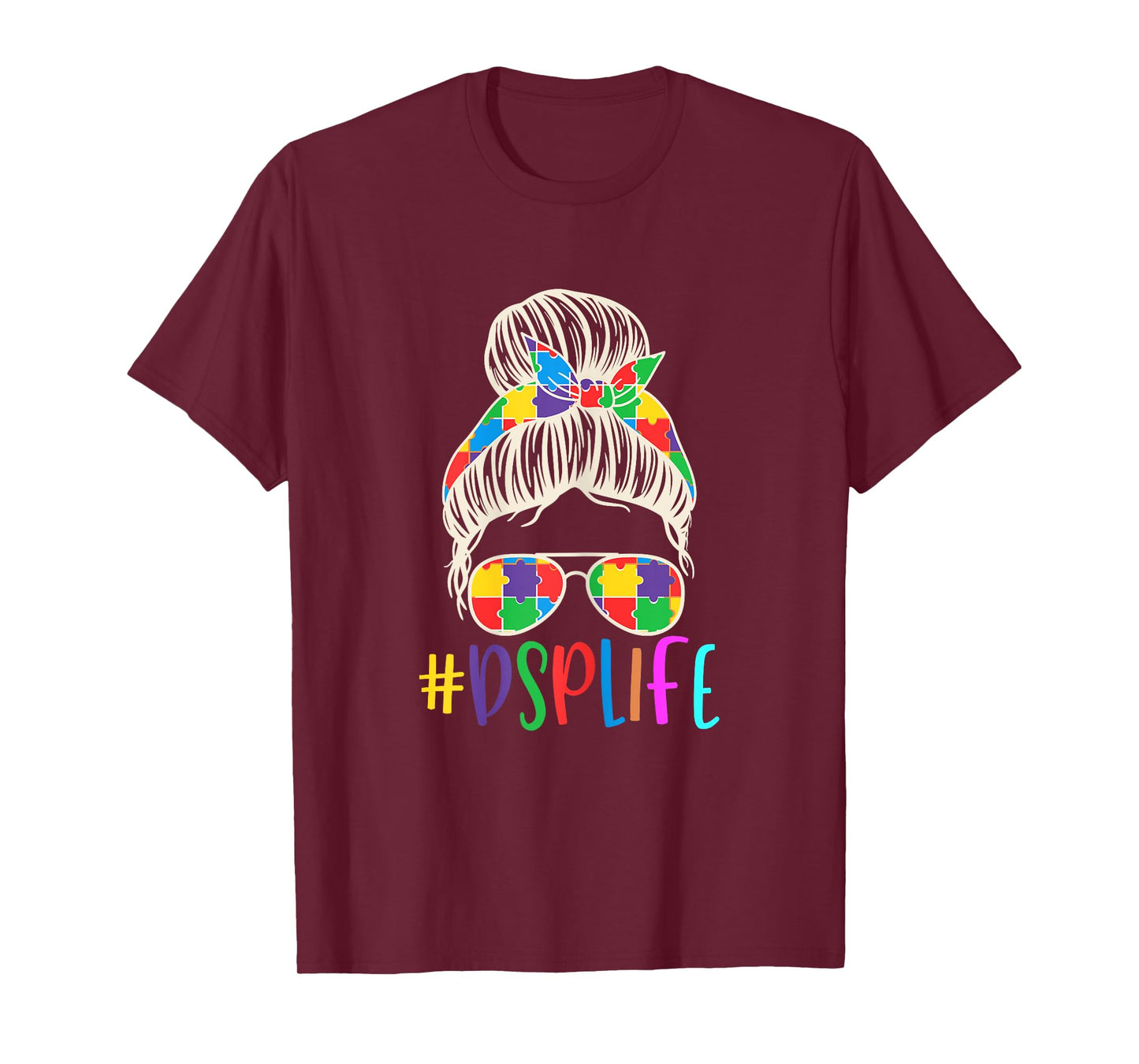 DSP Life Direct Support Professional Women Messy Bun Bandana T-Shirt