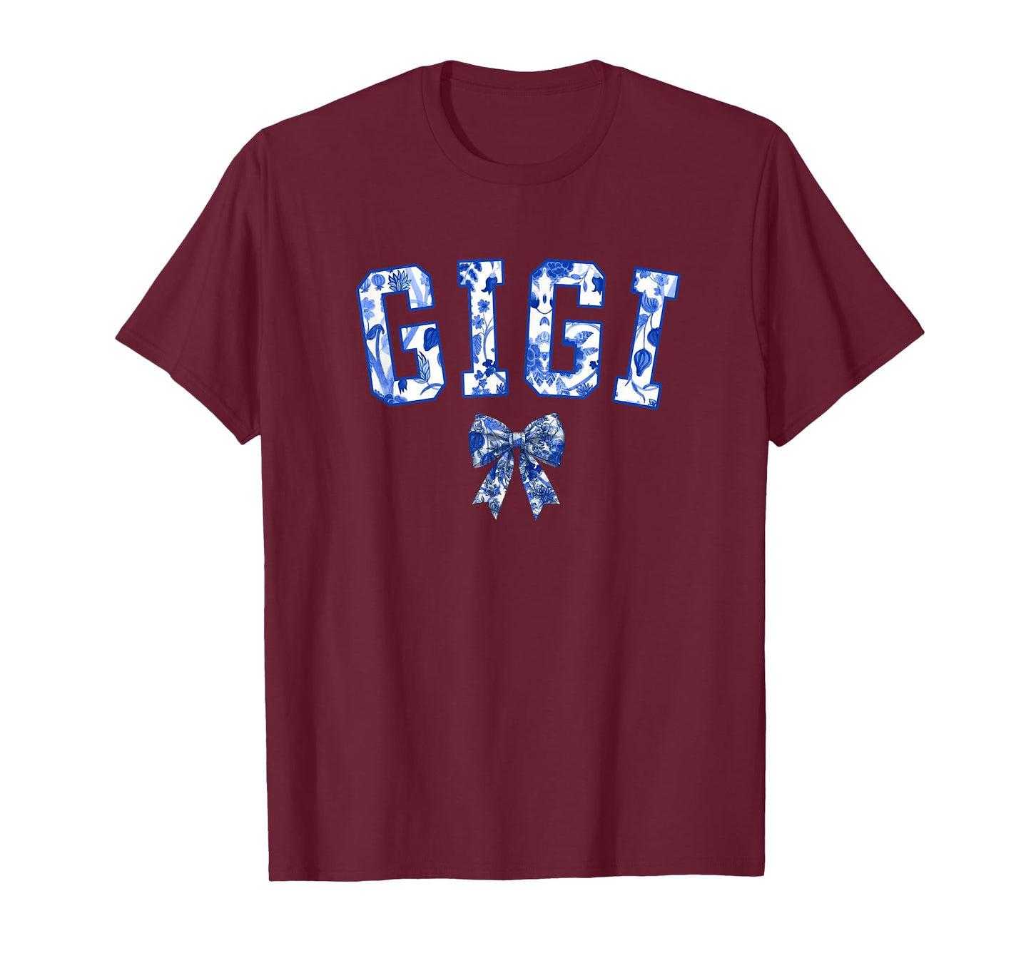 Gigi Coquette Toile Blue Bow Floral Family Matching T-Shirt