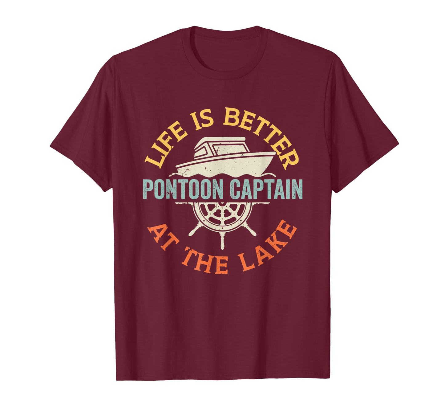 Boating Lake For Men Pontoon Boat Captain T-Shirt