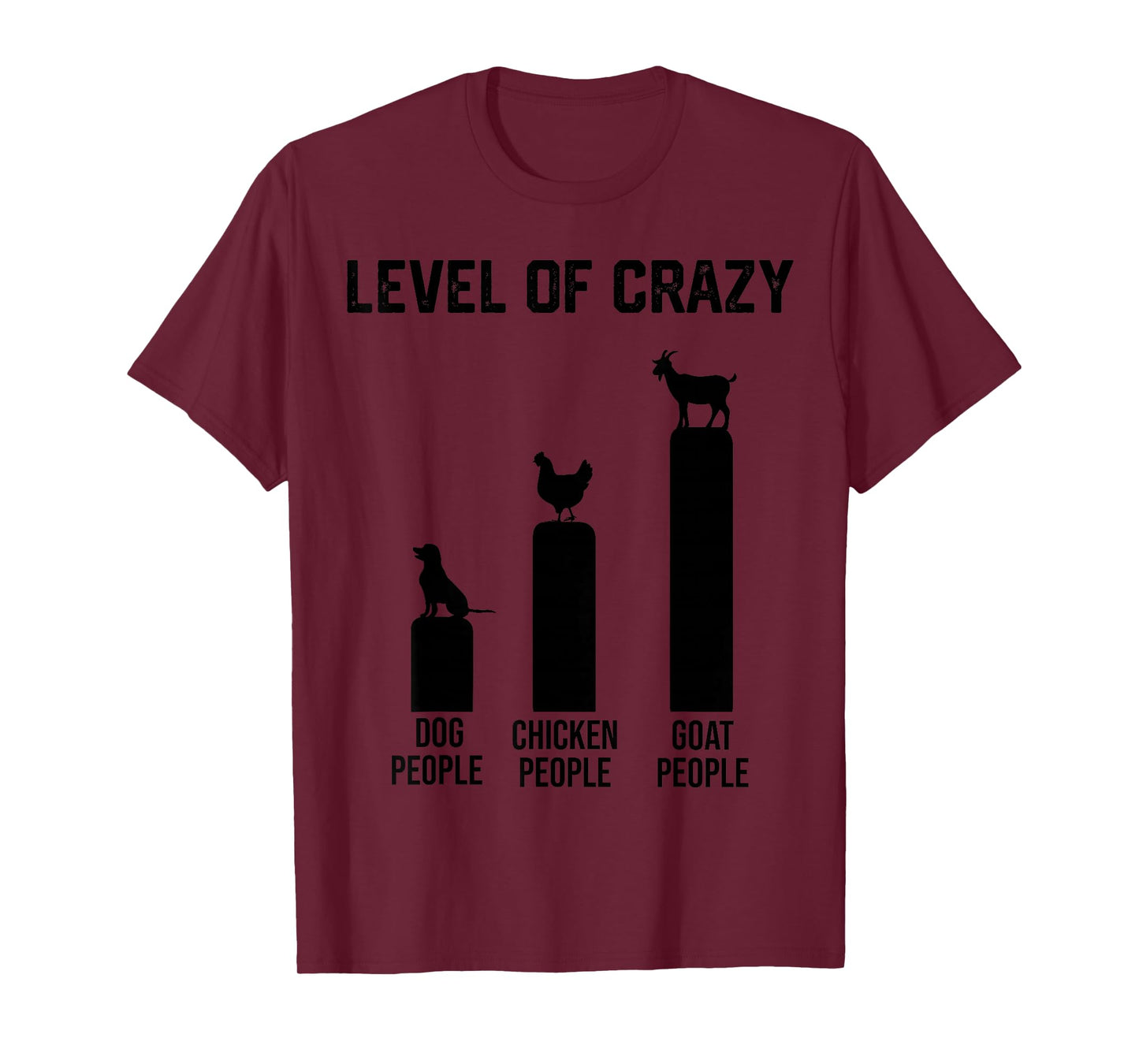 funny level of crazy goat and chicken T-Shirt