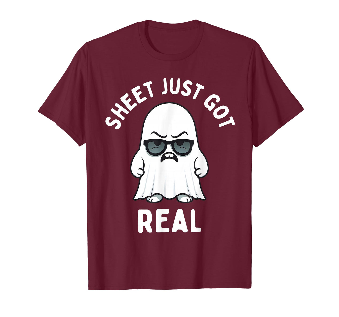 Boo Sheet Just Got Real Ghost Funny Halloween Costume Men T-Shirt