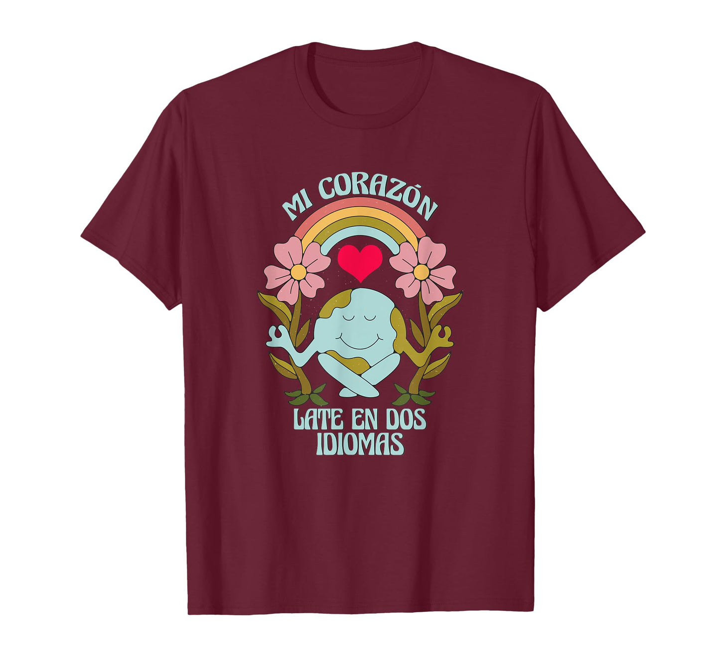 Mi Corazon Late en dos Idiomas Bilingual Teacher ESL T-Shirt