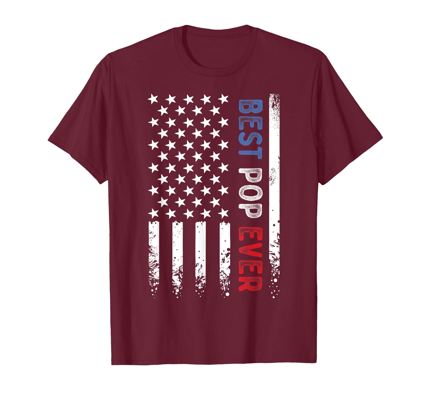 Father's Day Best Pop Ever American Flag Distressed T-Shirt