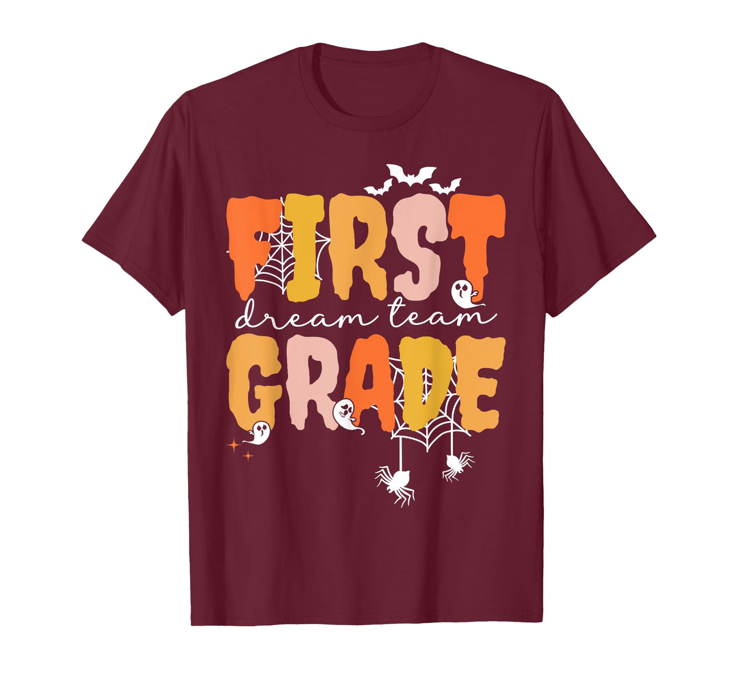 First Grade Dream Retro Team Fall Halloween Spooky Teachers T-Shirt