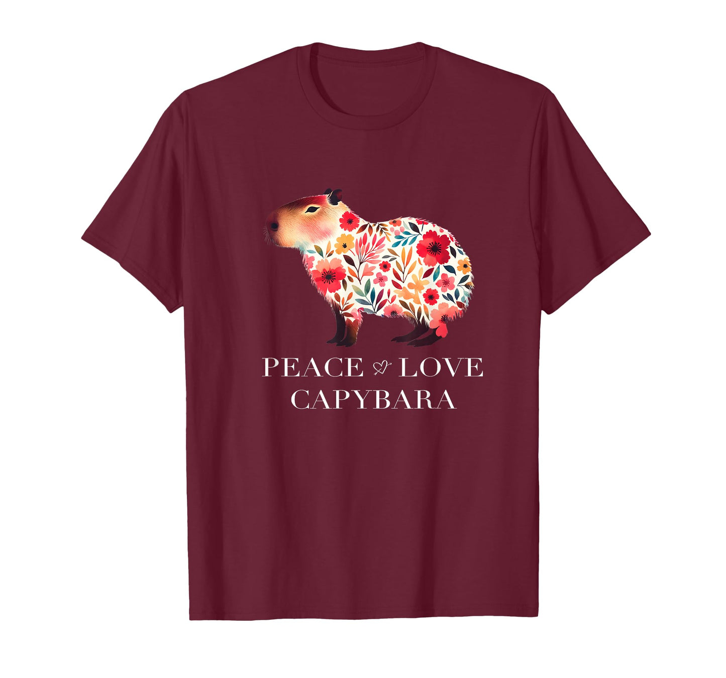 Capybara South American Rodent Floral Wildlife T-Shirt