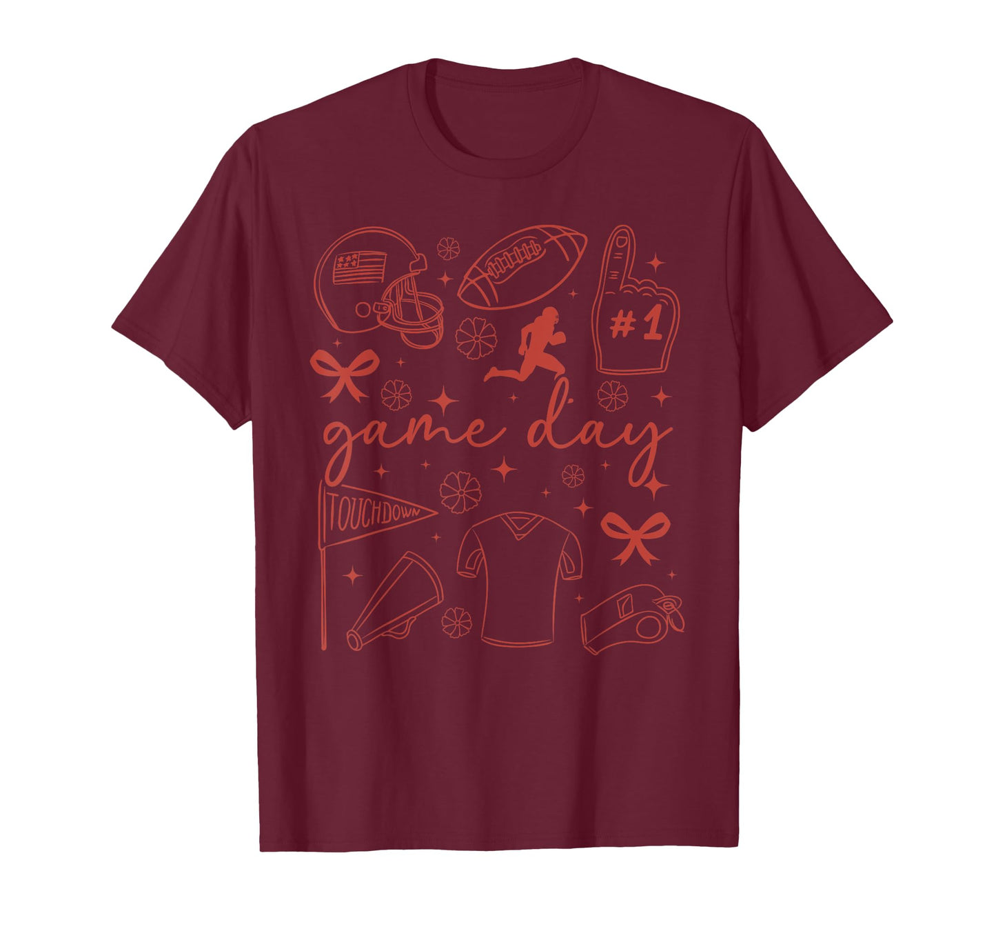 Football Game Day Coquette Game Day Football T-Shirt