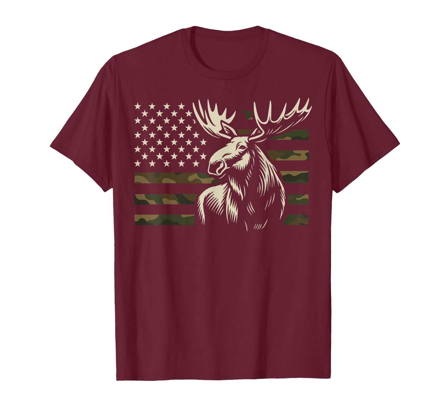 Moose USA Flag Alaska Wildlife T-Shirt