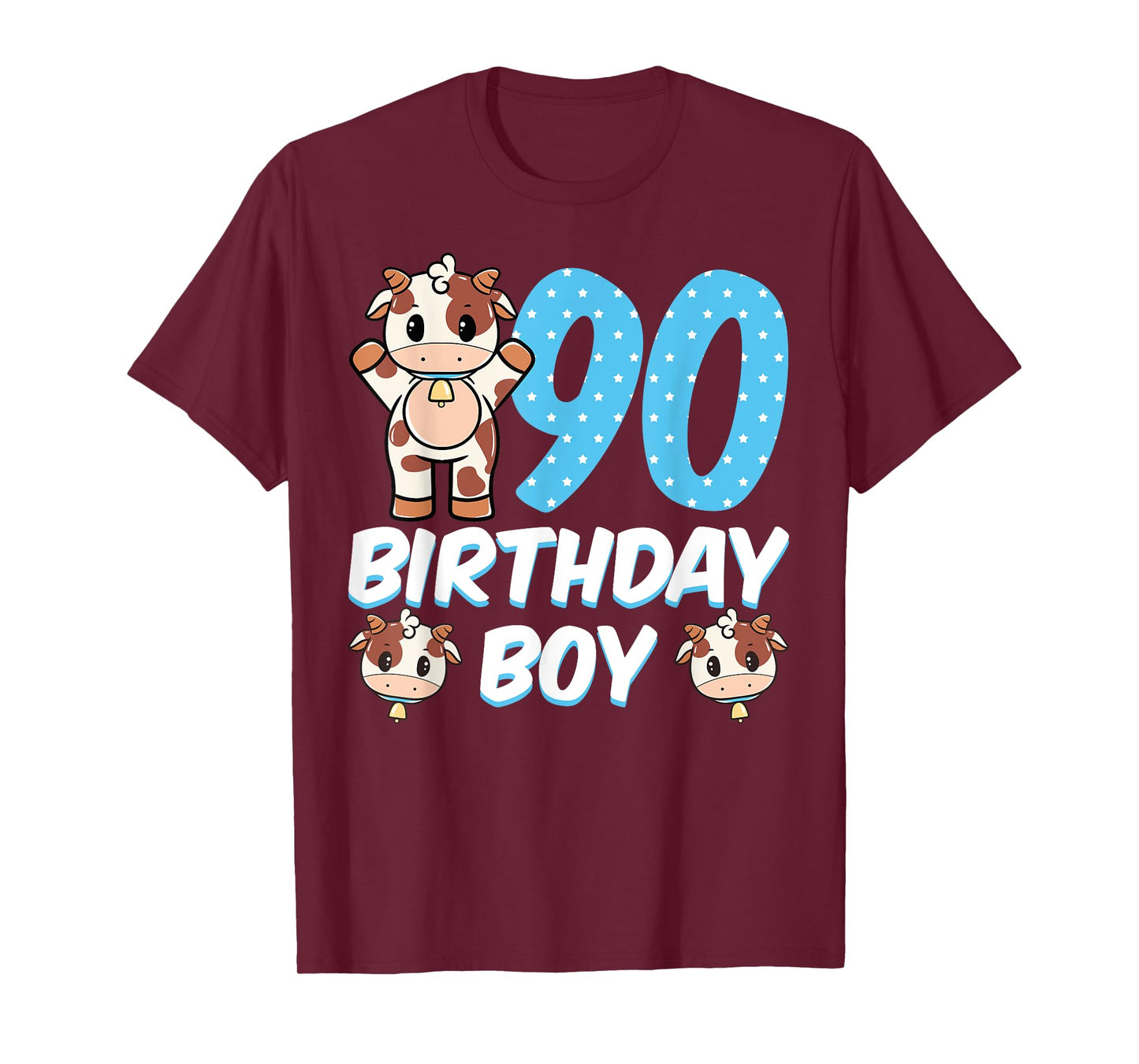Cow 90th Birthday Boy Party Moo Farm Animal Barnyard Theme T-Shirt