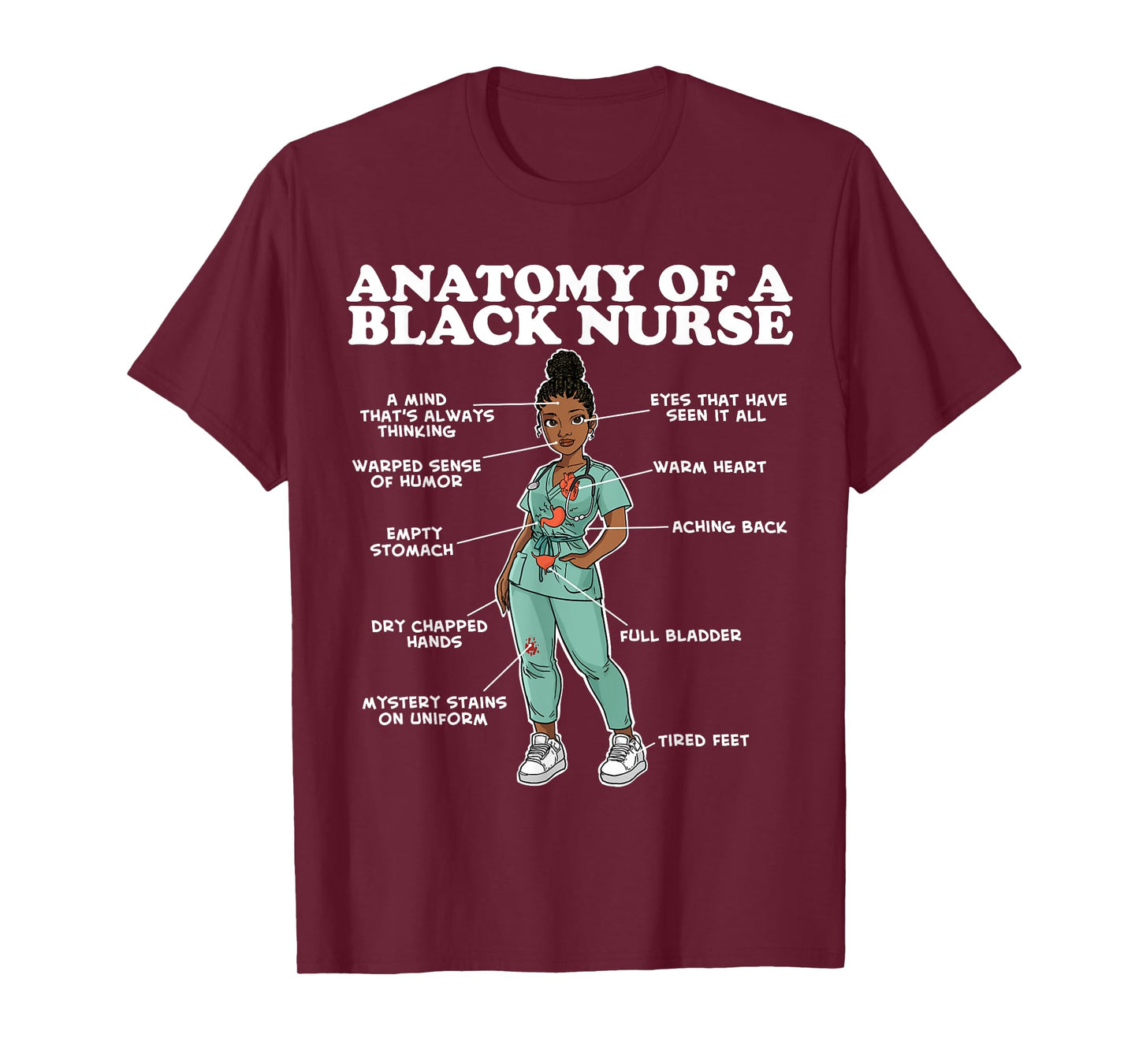 Anatomy of a Black Nurse T-Shirt
