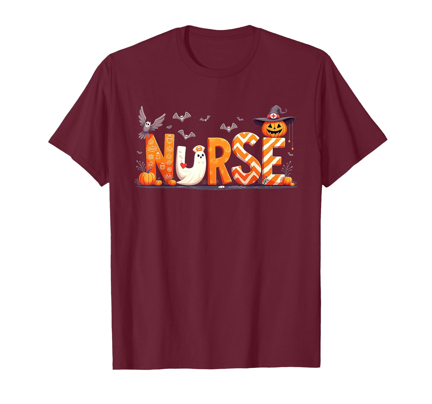 Cute Nurse Ghost Healthcare Worker Nurse Halloween T-Shirt