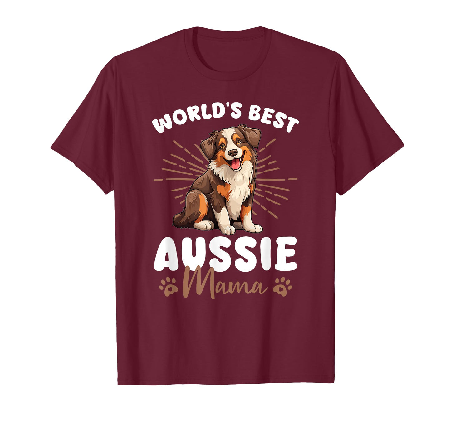 Australian Shepherd Red Tri Dog World's Best Aussie mama T-Shirt