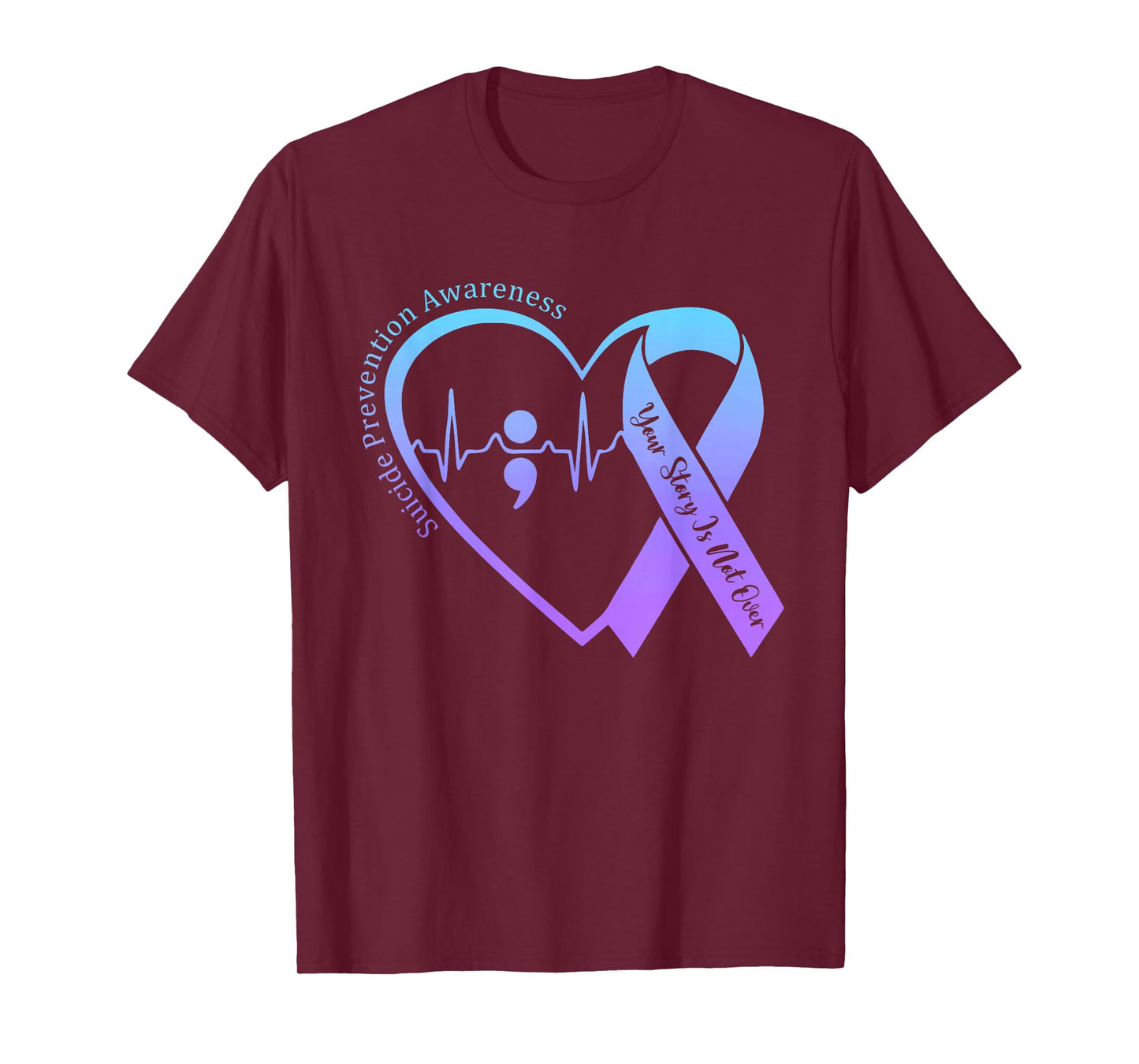 Suicide Prevention Awareness Month Teal & Purple Ribbon T-Shirt