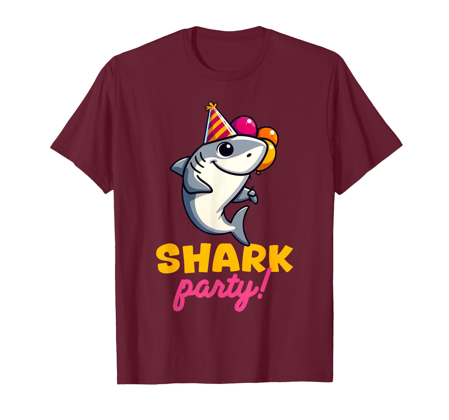 Cool Shark Party Birthday Beach Funny Shark Men Women Kids T-Shirt