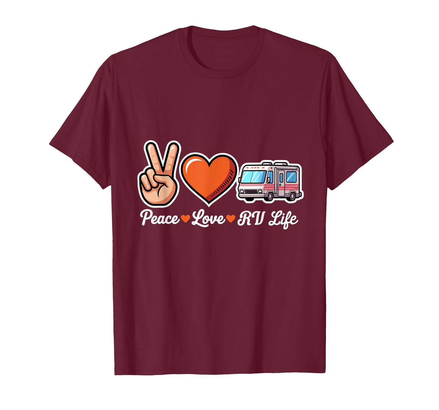 Peace Love RV Life Funny Camper Roadtrip T-Shirt