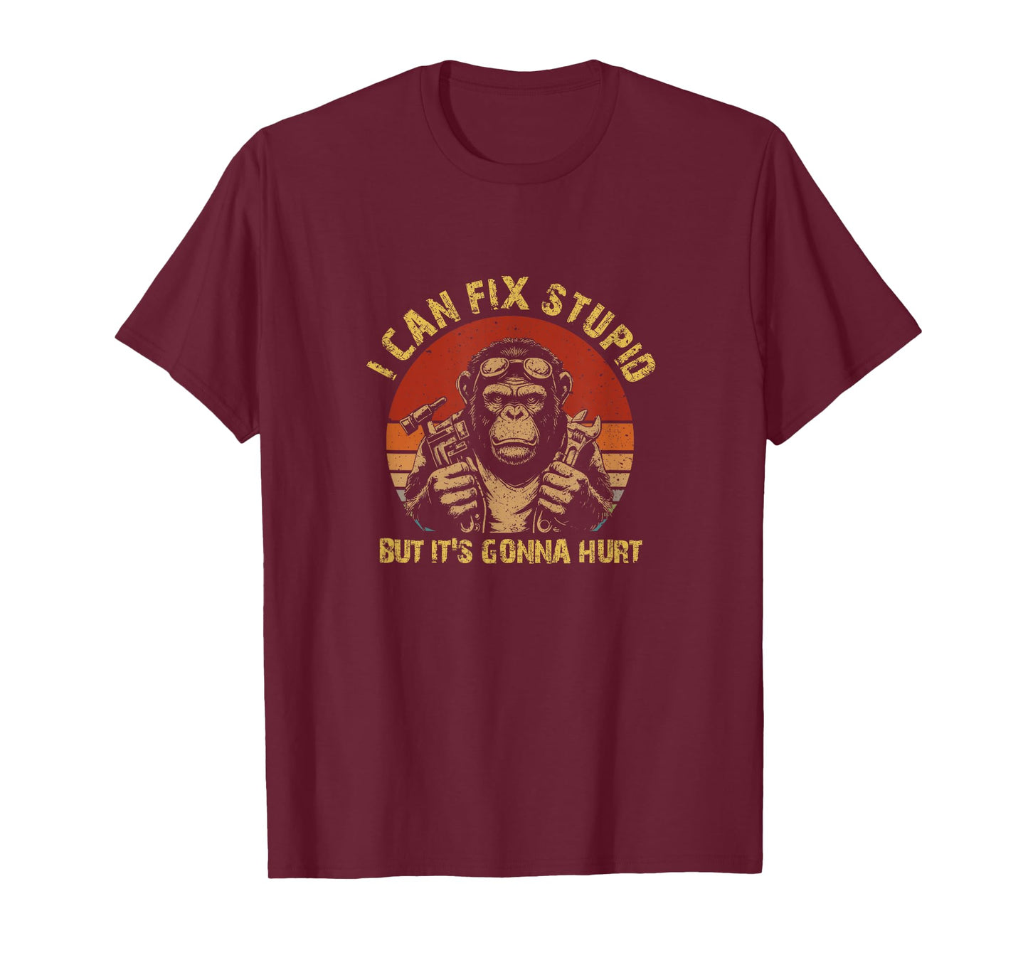 I Can Fix Stupid But It's Gonna Hurt Monkey Vintage T-Shirt