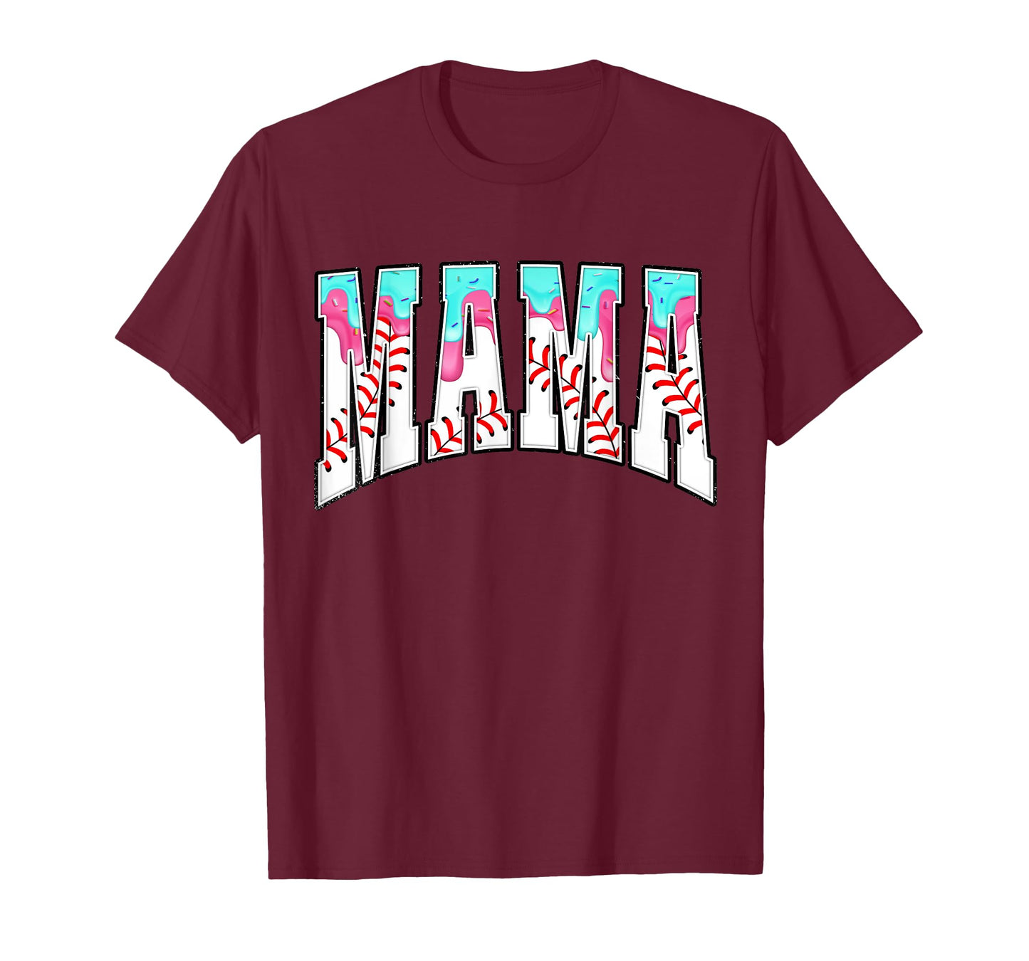 Baseball Mama Ice-Cream Dripping Gameday Mother's Day Mom T-Shirt