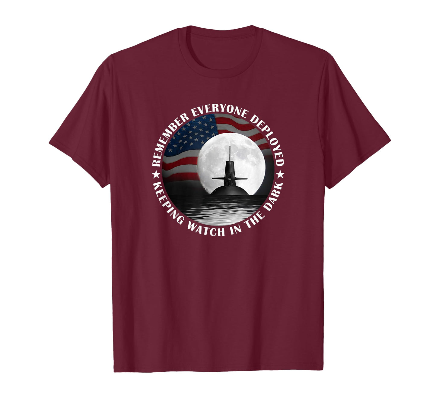 RED Friday Military Remember Everyone Deployed Sub Moon Flag T-Shirt